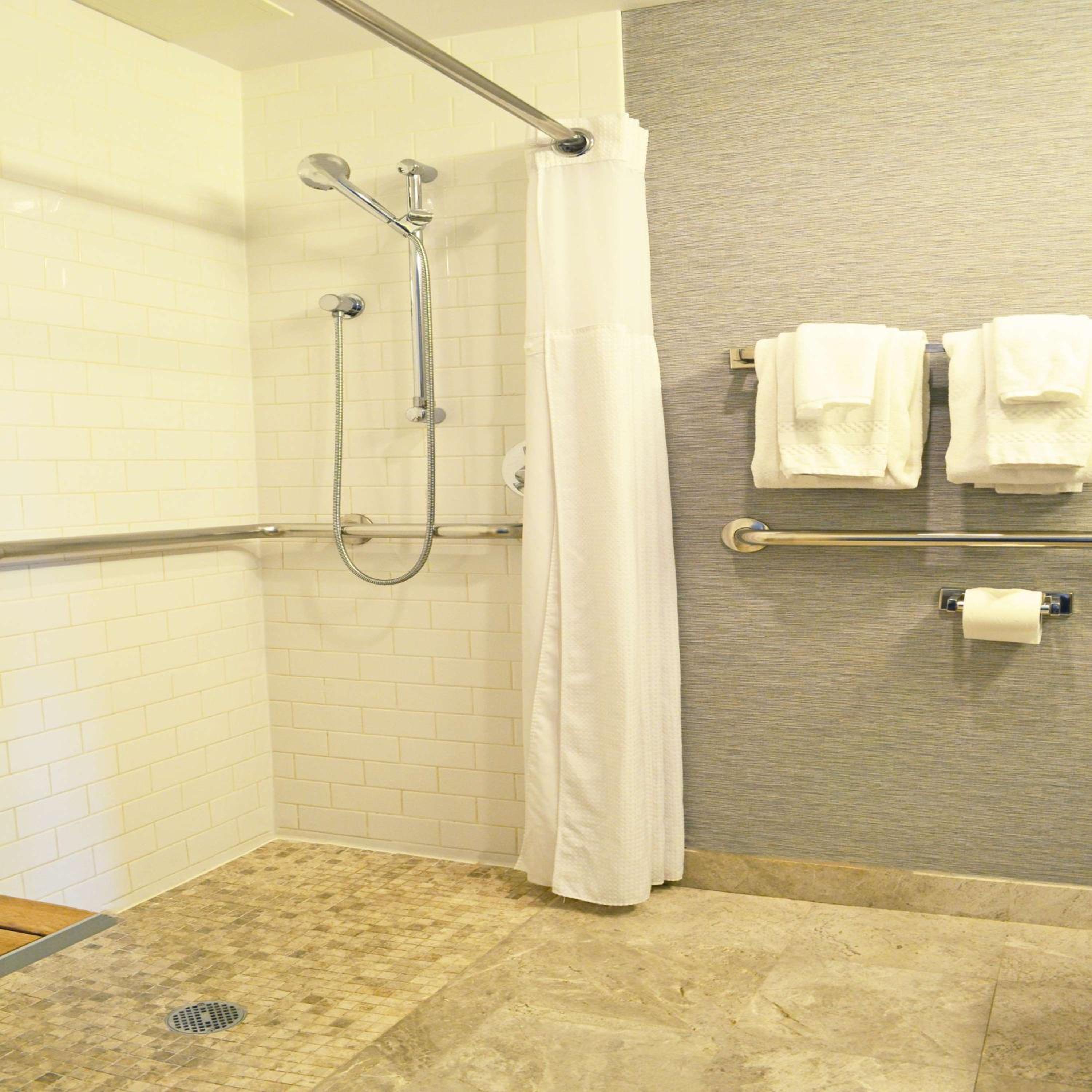 Double Room with Two Double Beds and Roll-in Shower - Mobility/Hearing Access