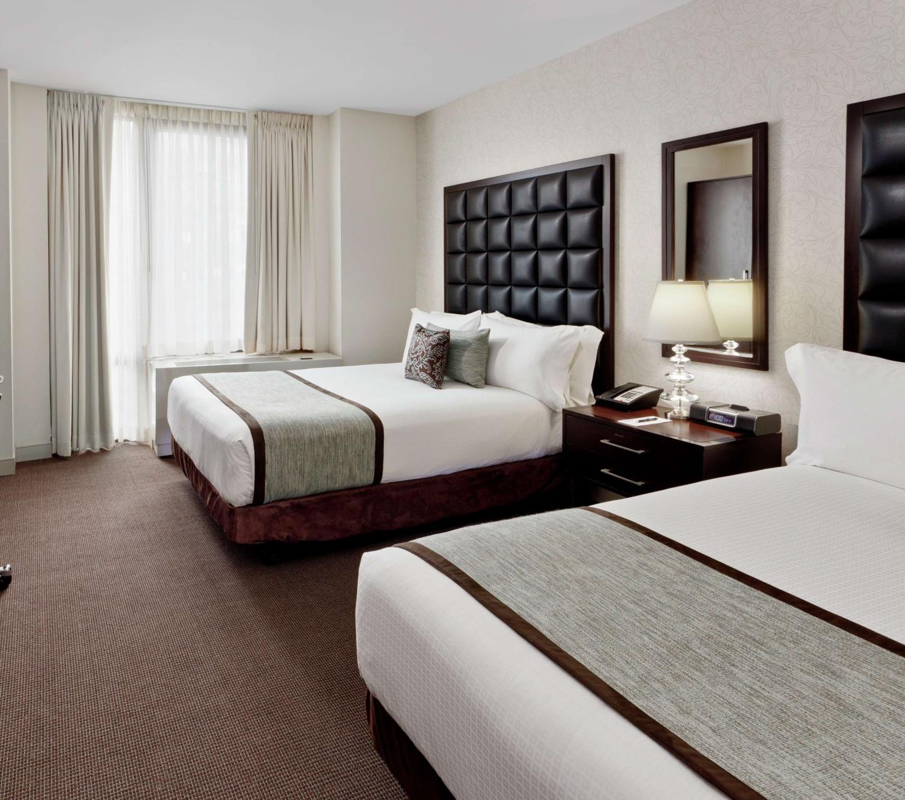 Double Room with Two Double Beds and Roll-in Shower - Mobility/Hearing Access