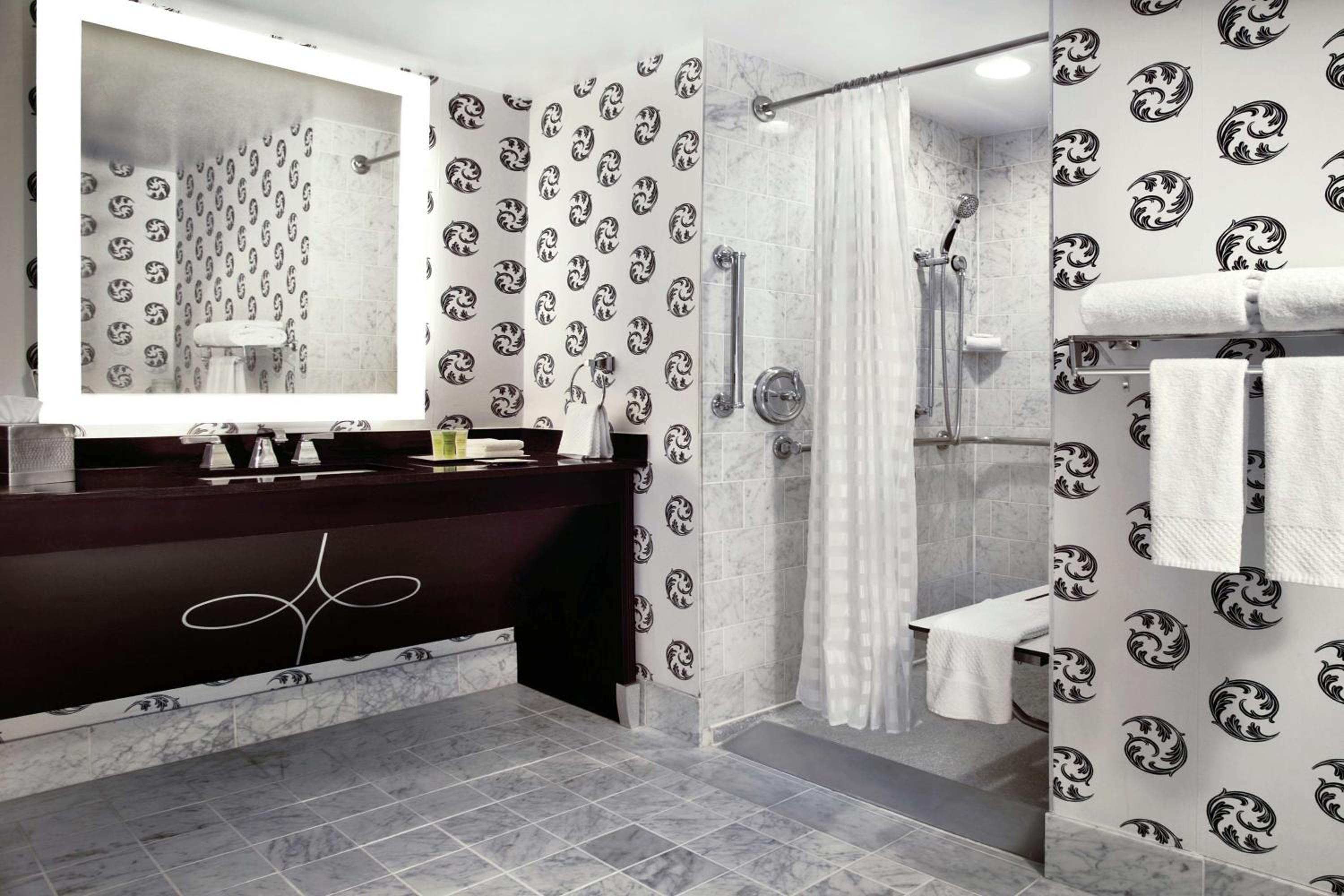 Double Room with Two Double Beds and Roll-in Shower - Mobility Access
