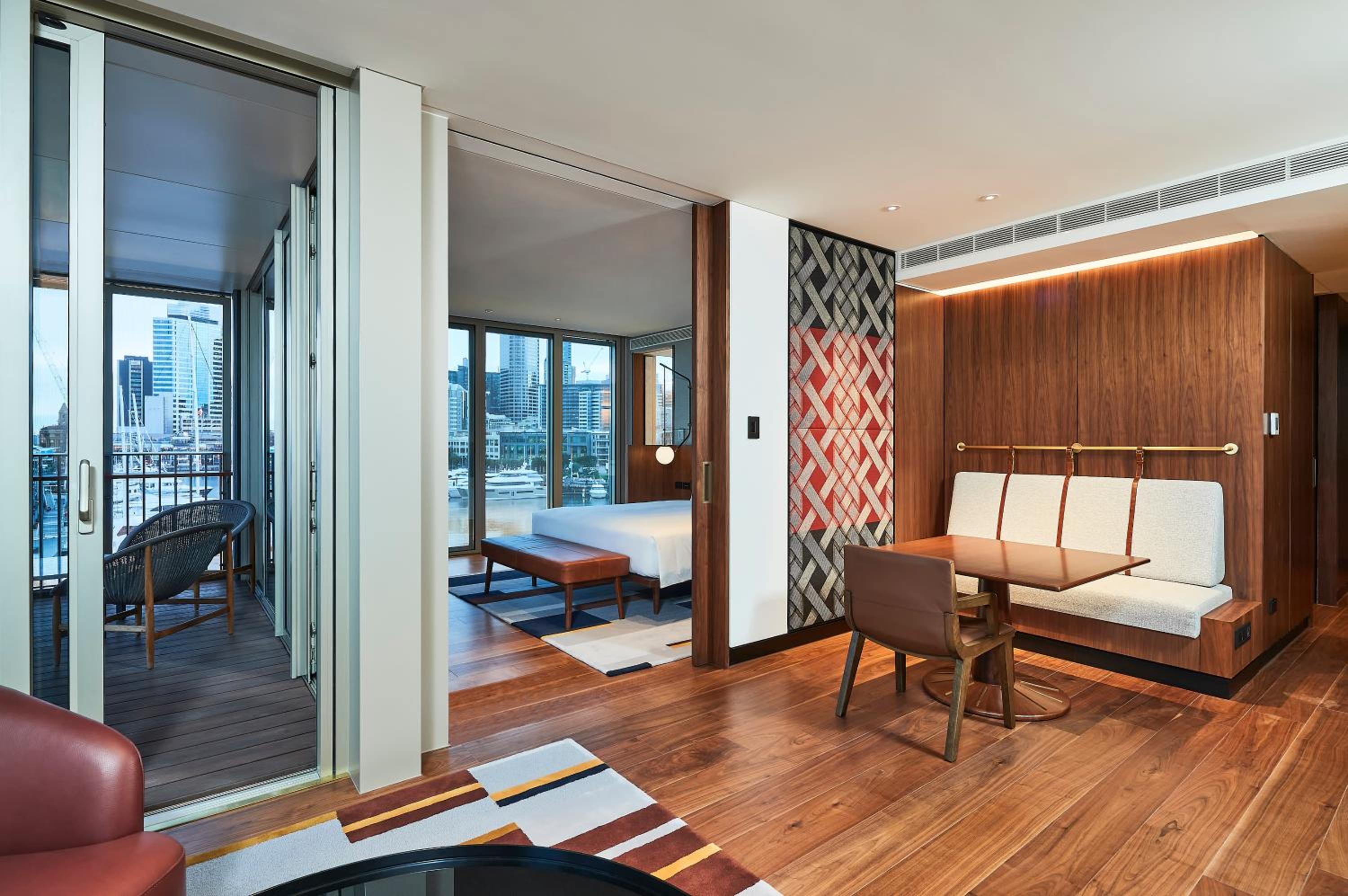 view of the living room and bedroom from the balcony
