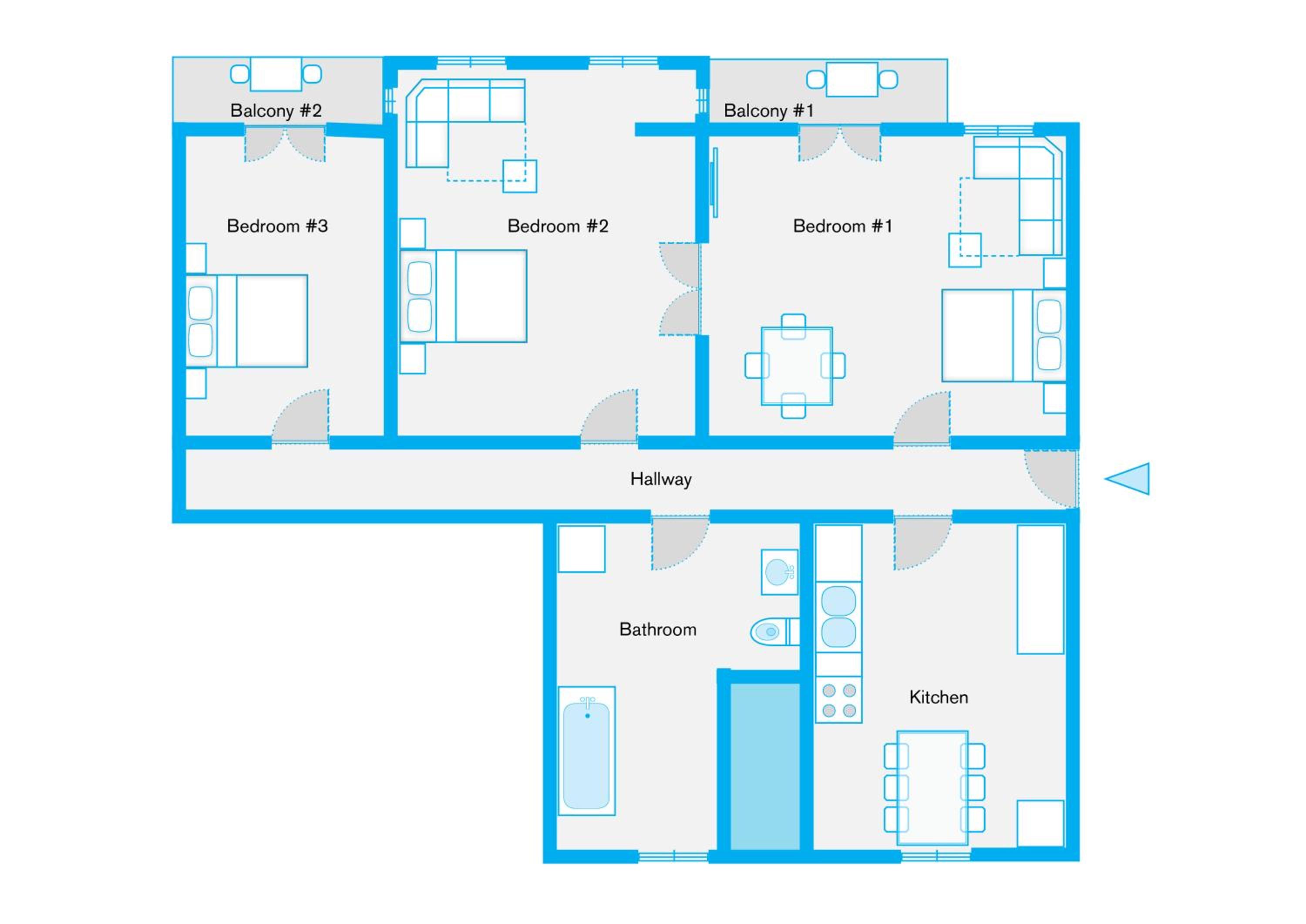 Three-Bedroom Apartment photo 1