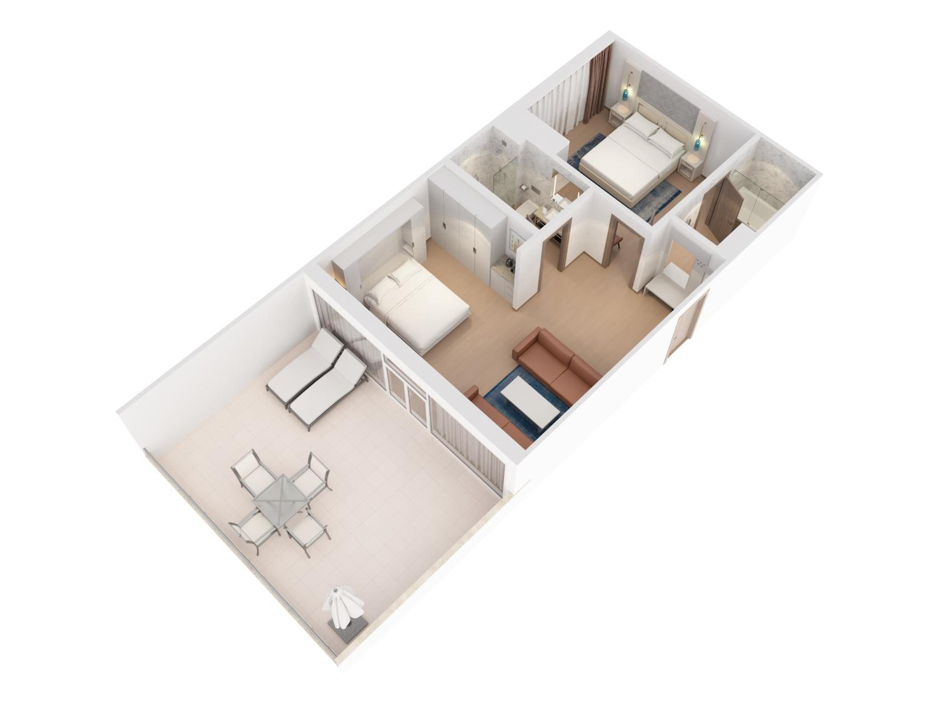 One Bedroom Seaview Family Villa with Terrace