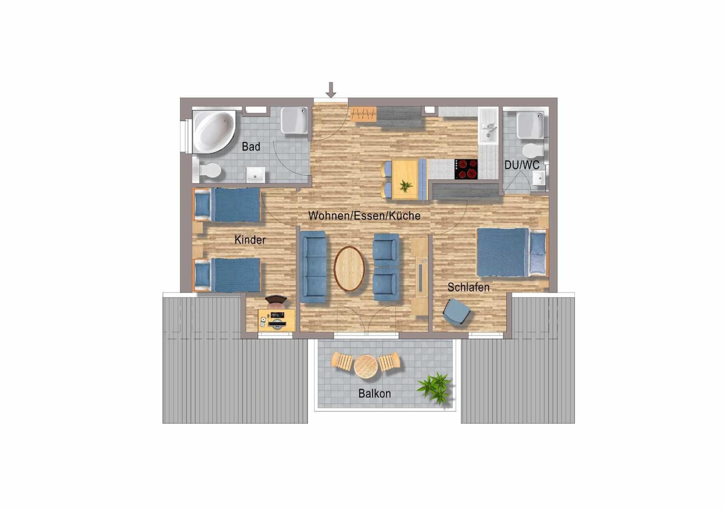 Apartment with Balcony photo 2