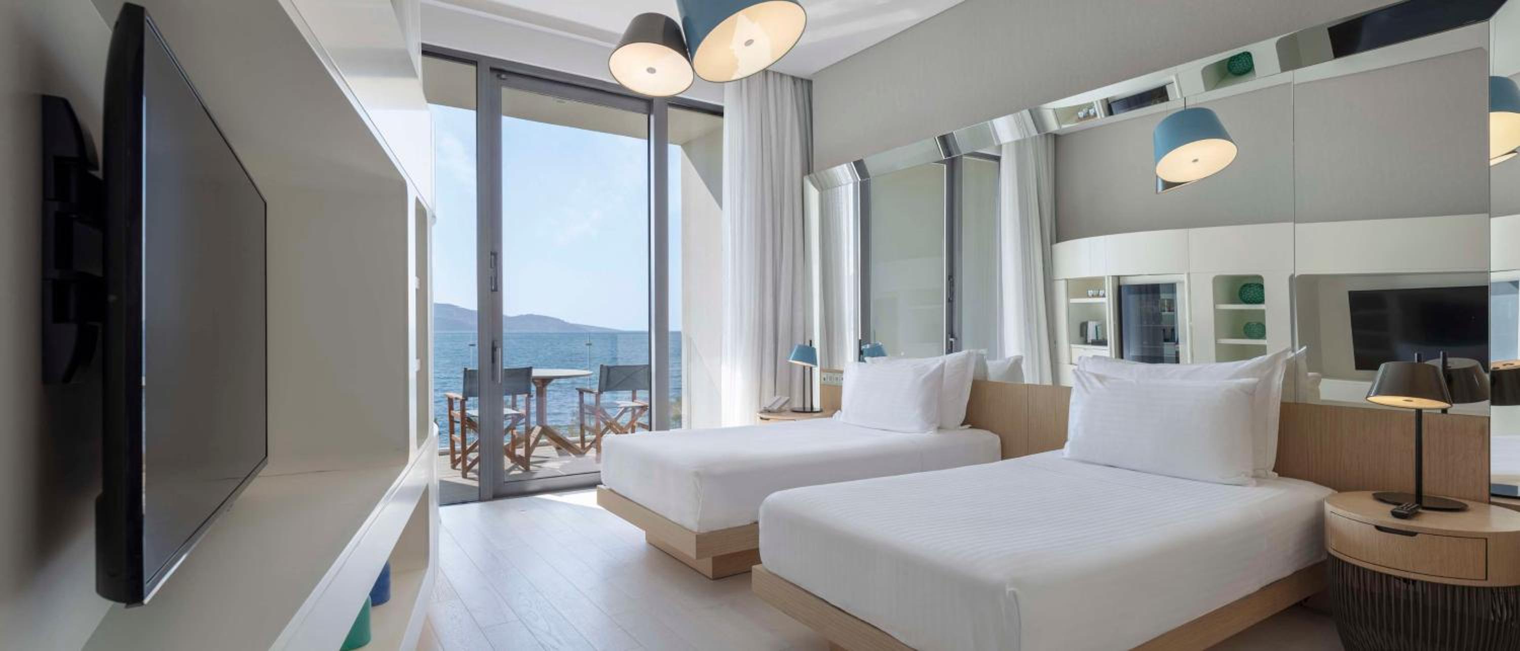 Chambre Lits Jumeaux Premium avec Balcon - Vue sur Mer