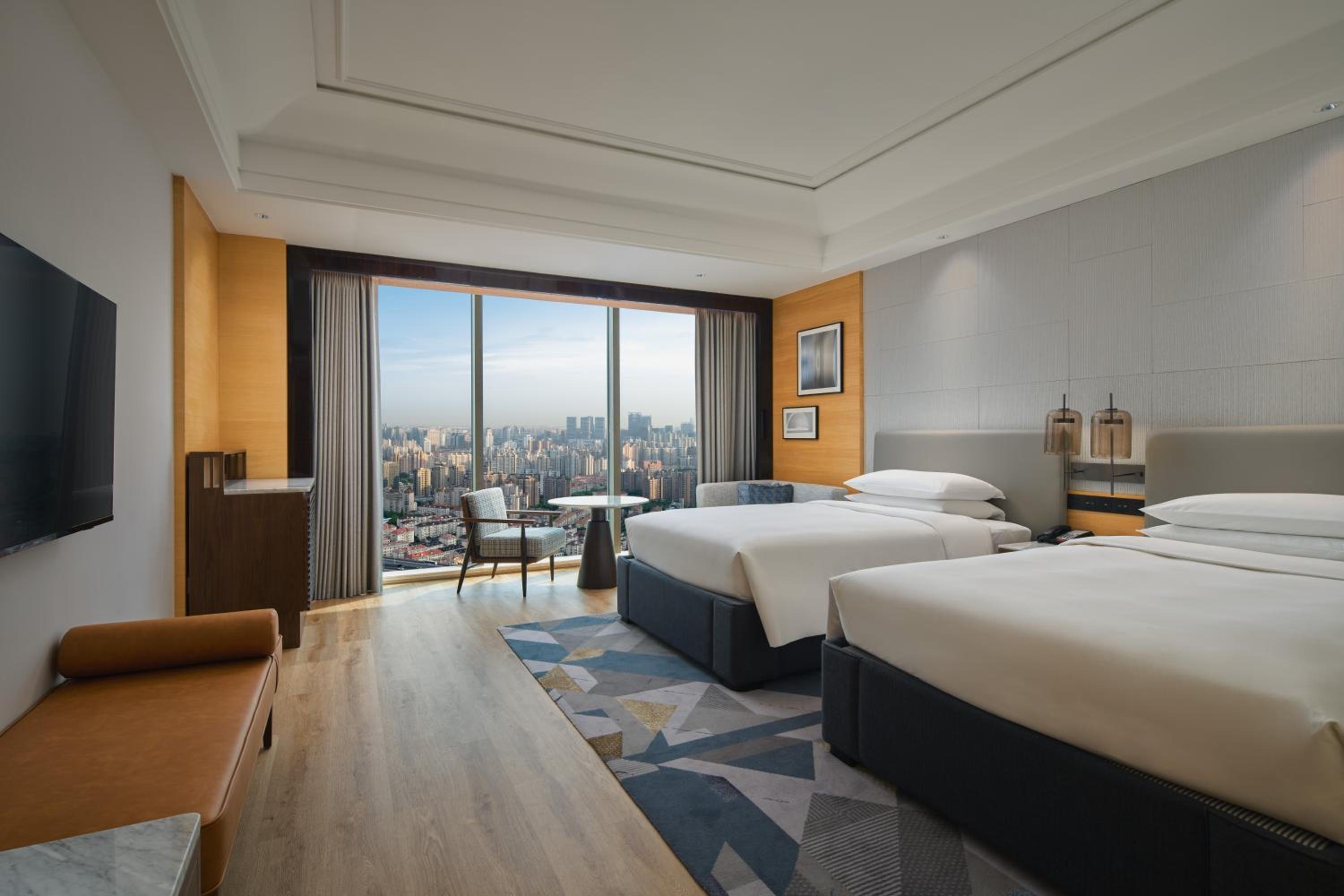 Double Room with Two Double Beds and City View