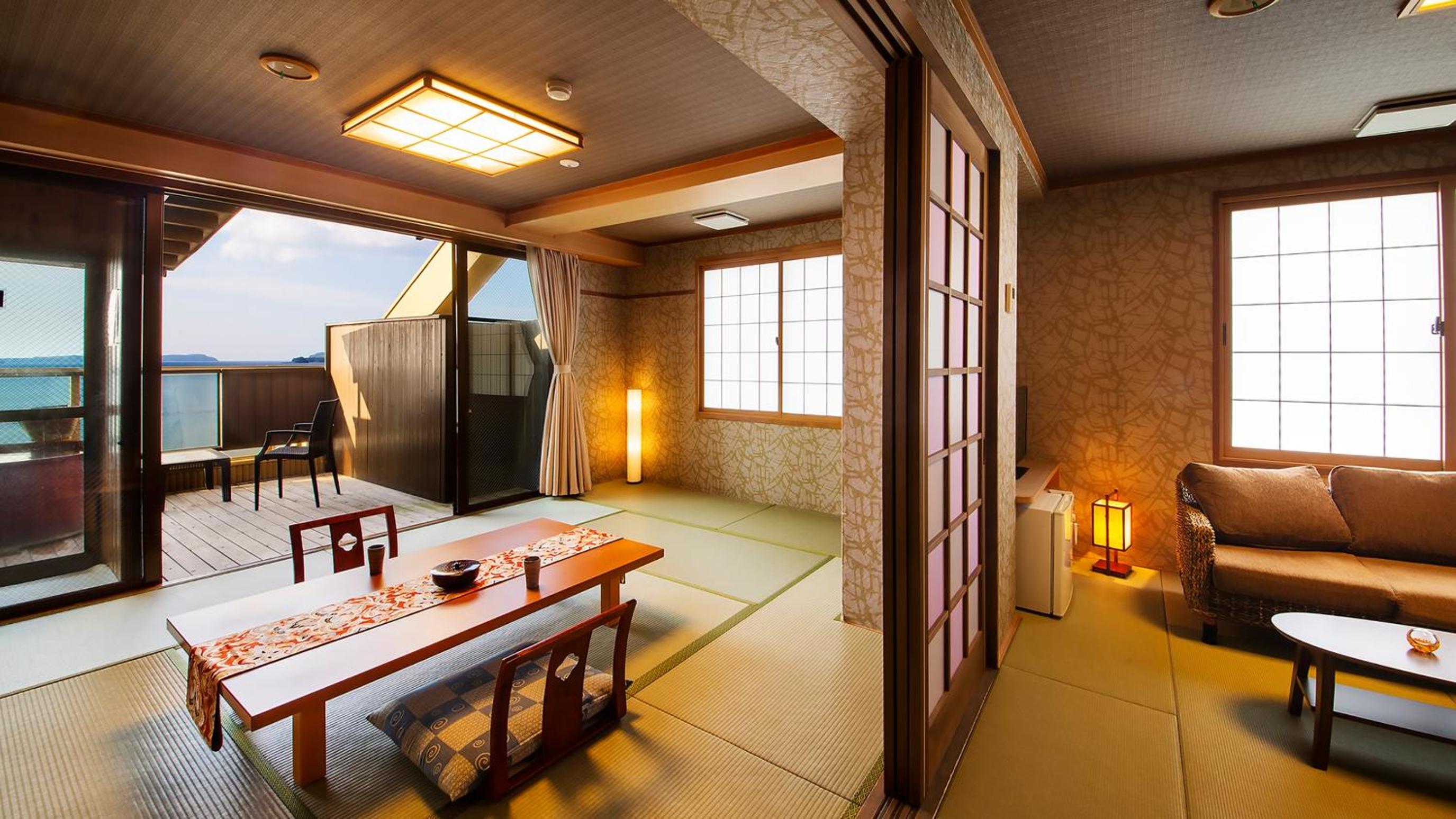 Deluxe Japanese-Style Family Room with Open-Air Hot Spring Bath, Ocean View【Tsubaki】