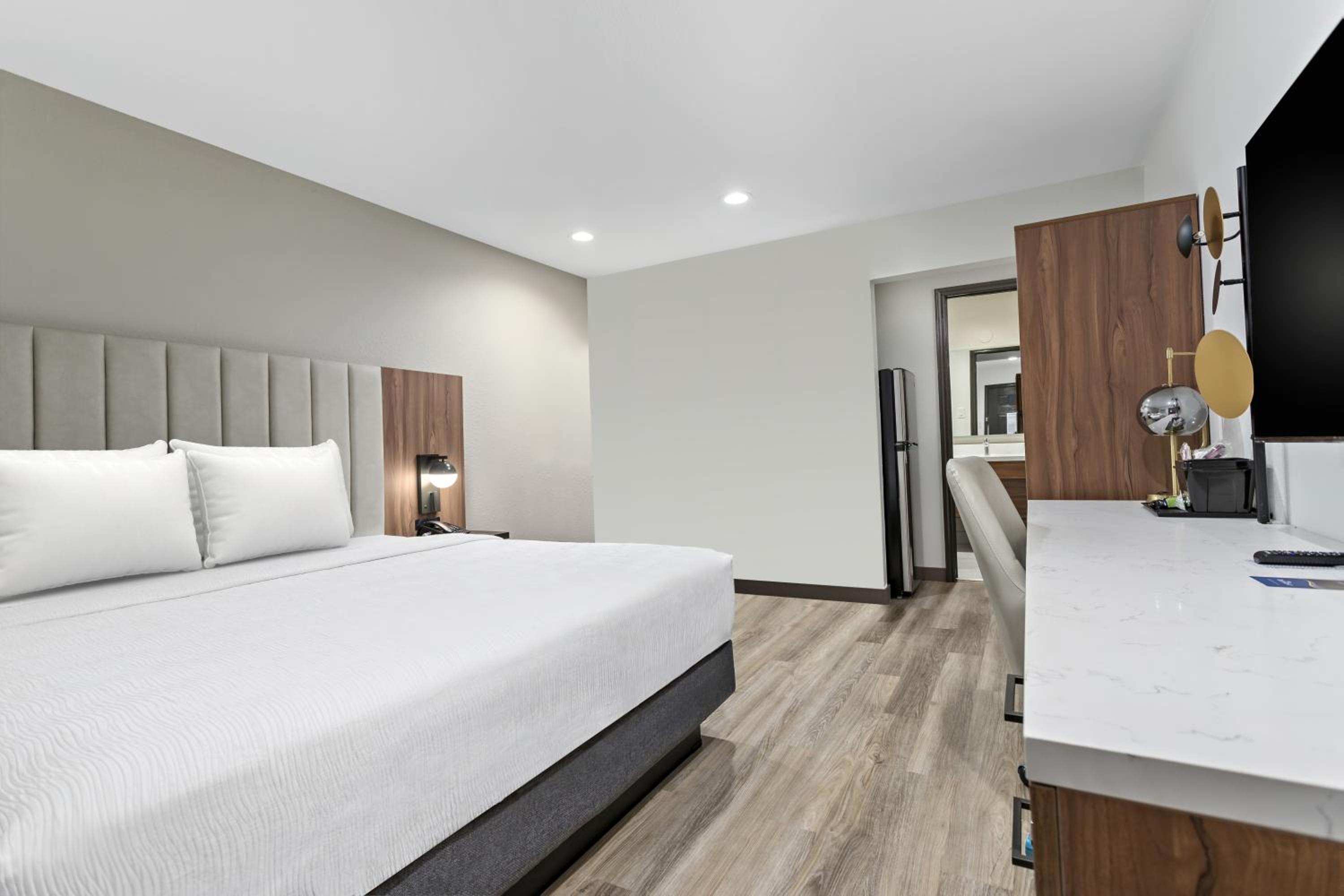 1 King Bed, Premium Mobility/Hearing Accessible Room, Roll-In Shower, No Smoking - Photo 4
