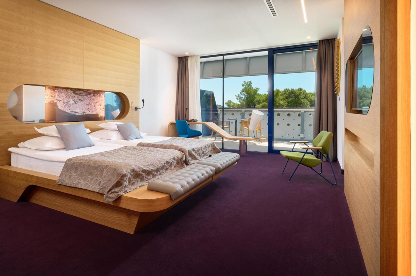 Quarto Duplo ou Twin Superior com Varanda e Vista para o Parque