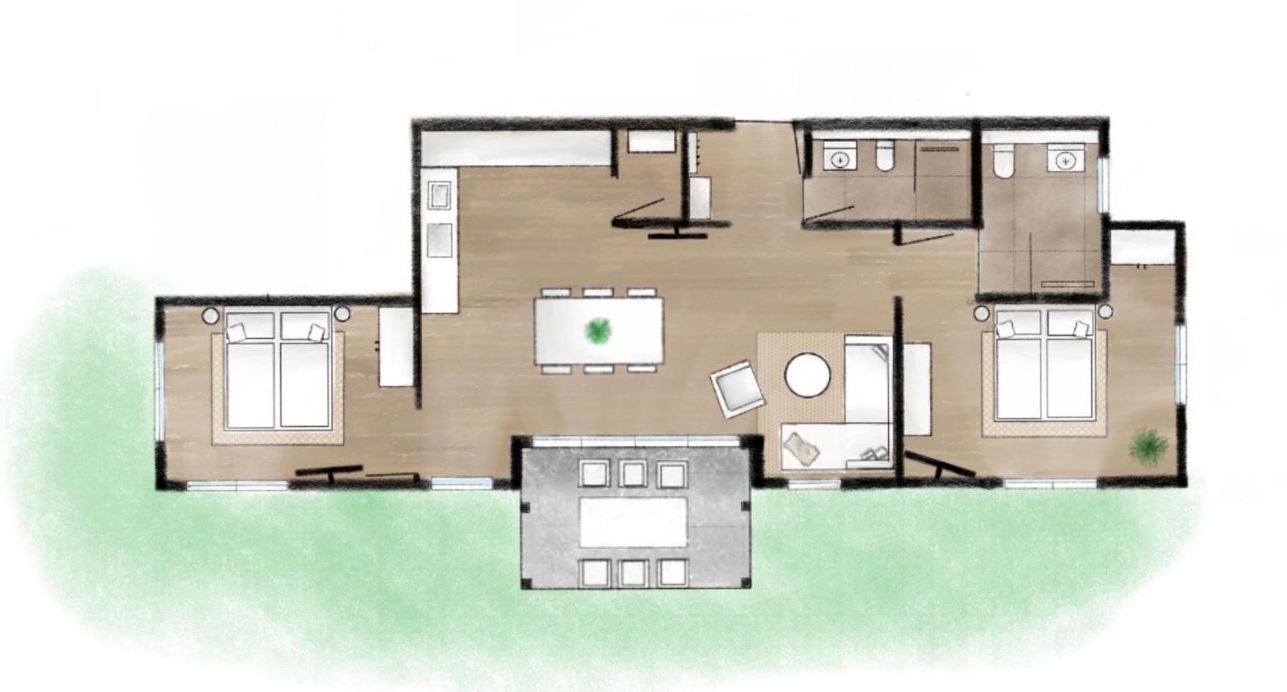 Apartment 3 mit 2 Schlafzimmern und Garten photo 3