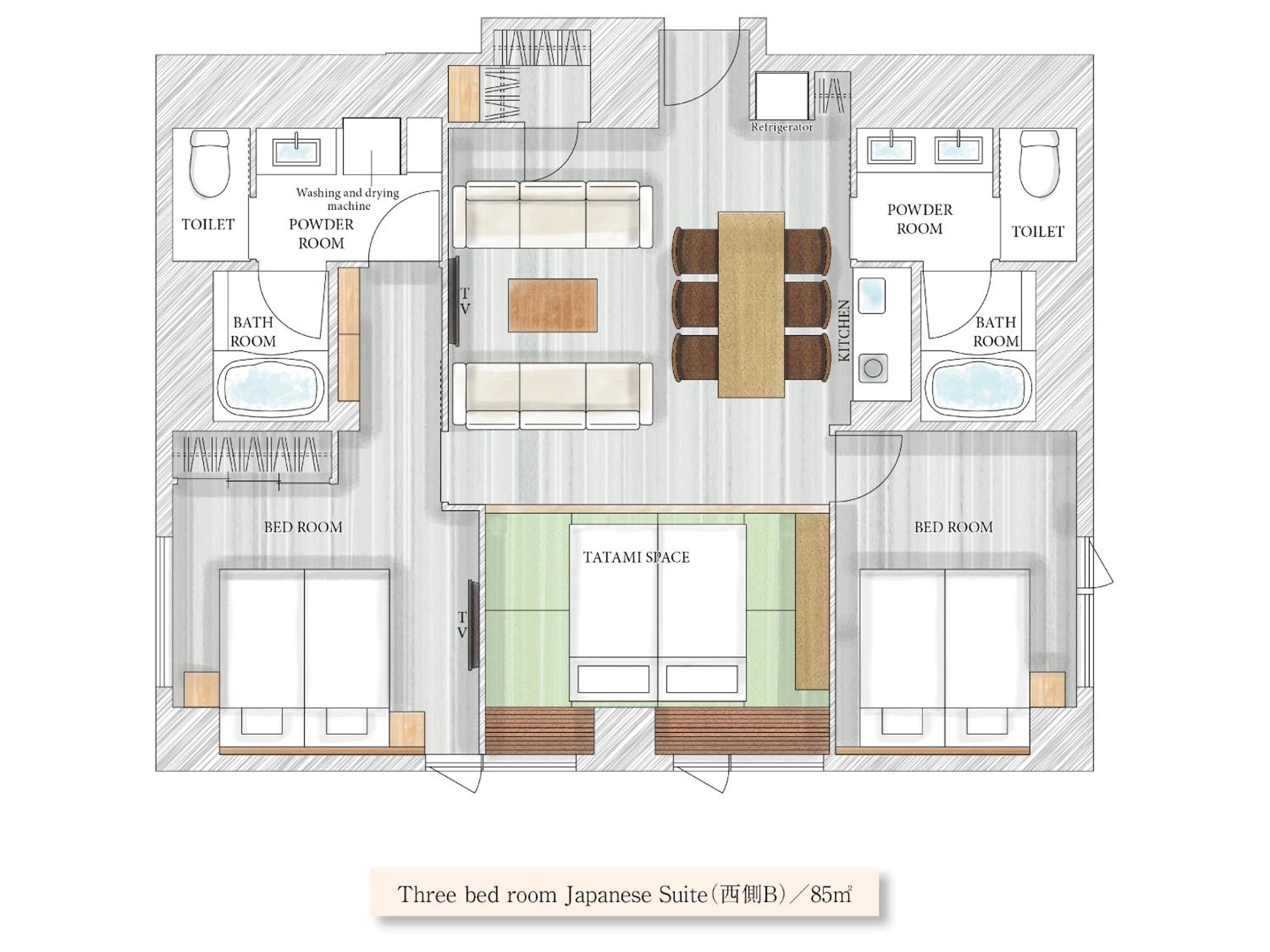 Three-Bedroom Japanese Suite photo 2