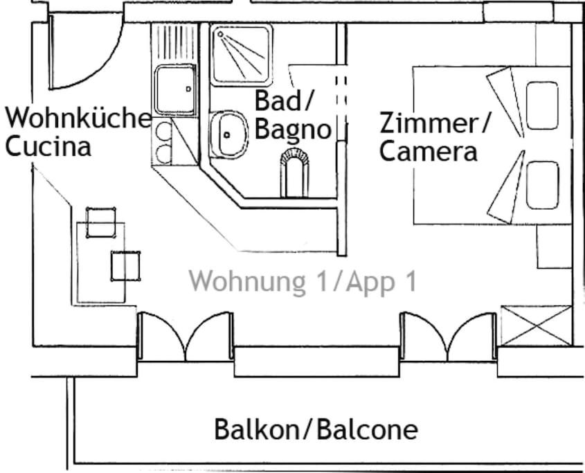One-Bedroom Apartment with Balcony photo 2