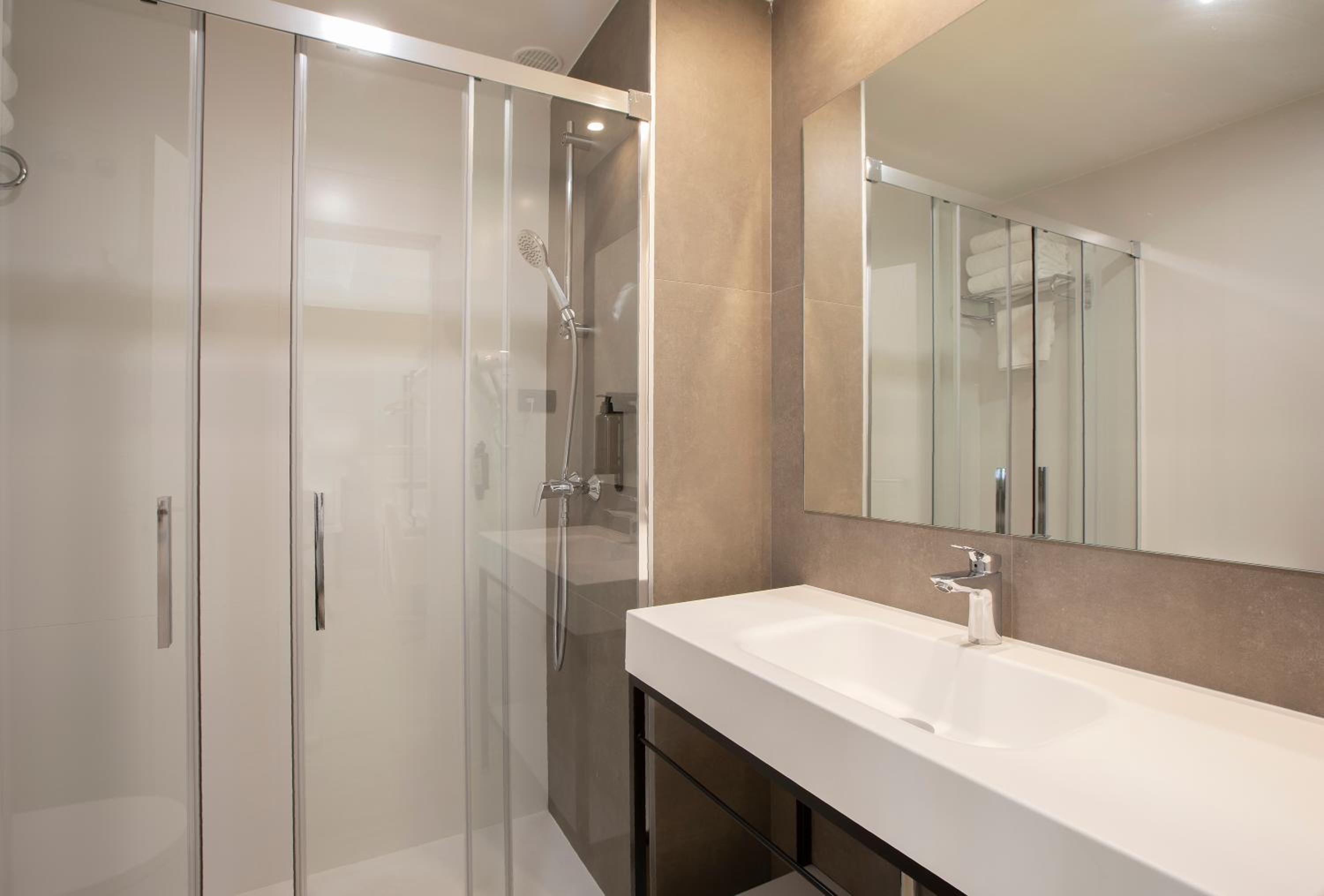 Refresh in a sleek, modern space.