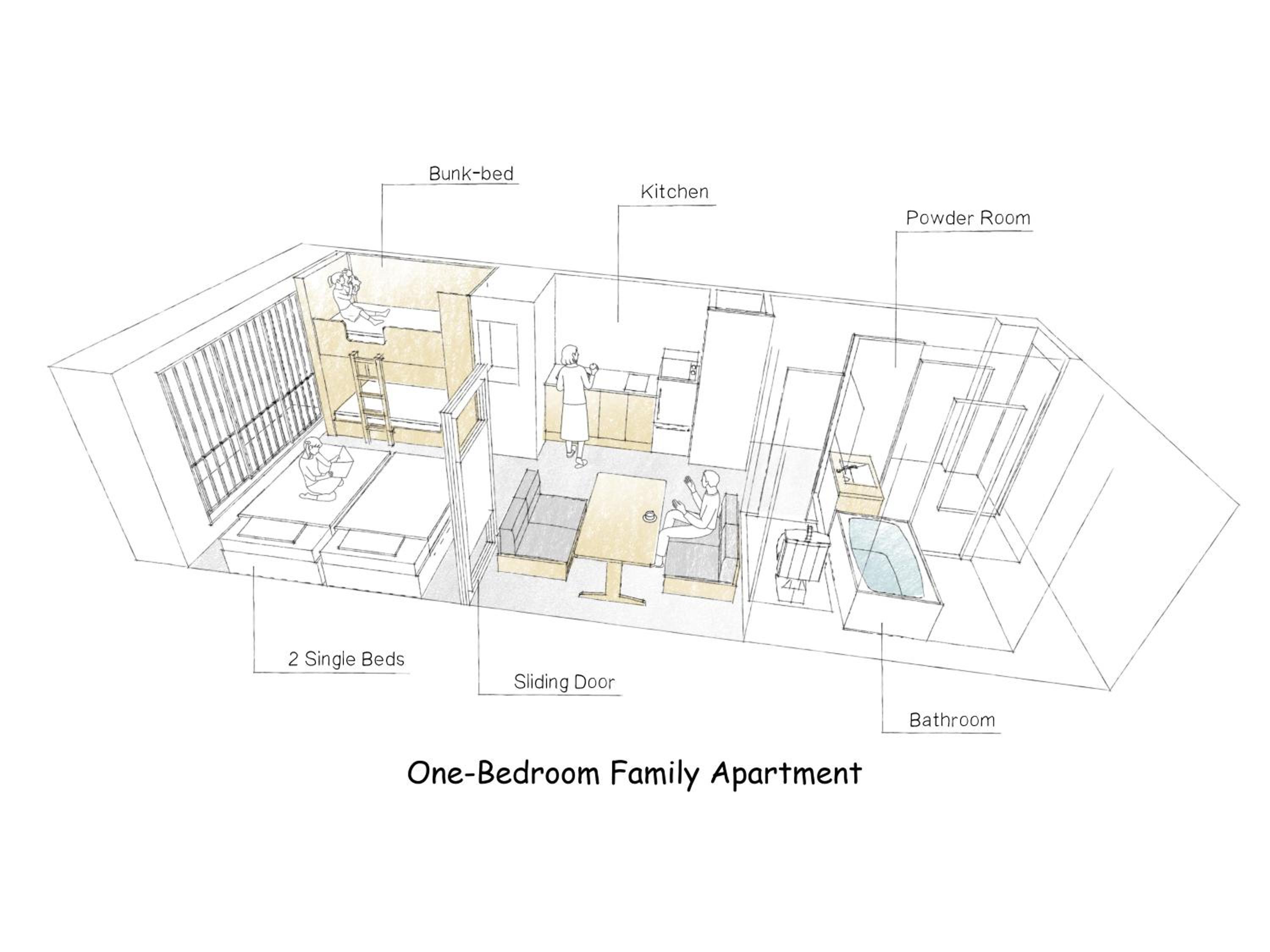 One-Bedroom Family Apartment