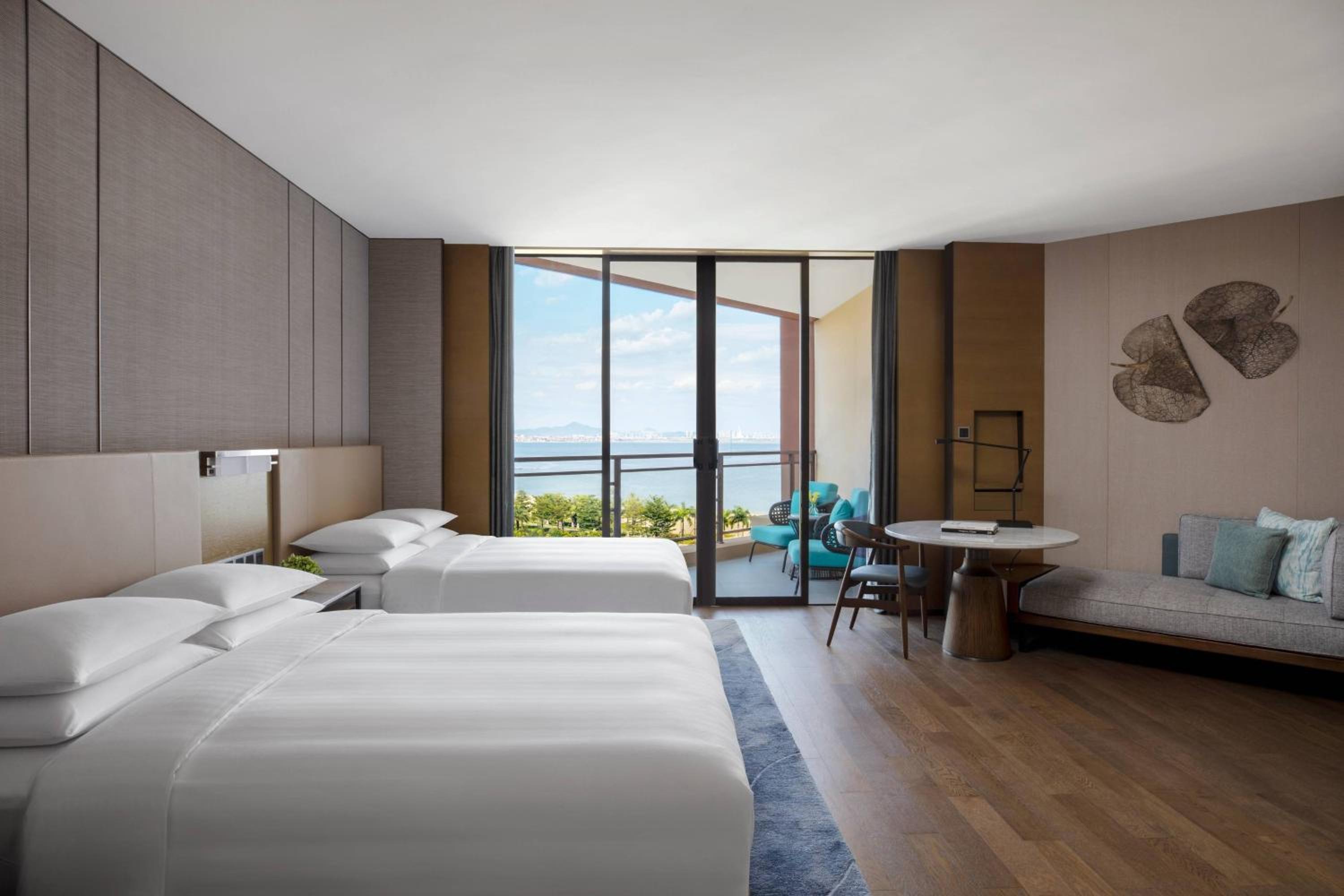 Double Room with Two Double Beds with Balcony and Partial Ocean View
