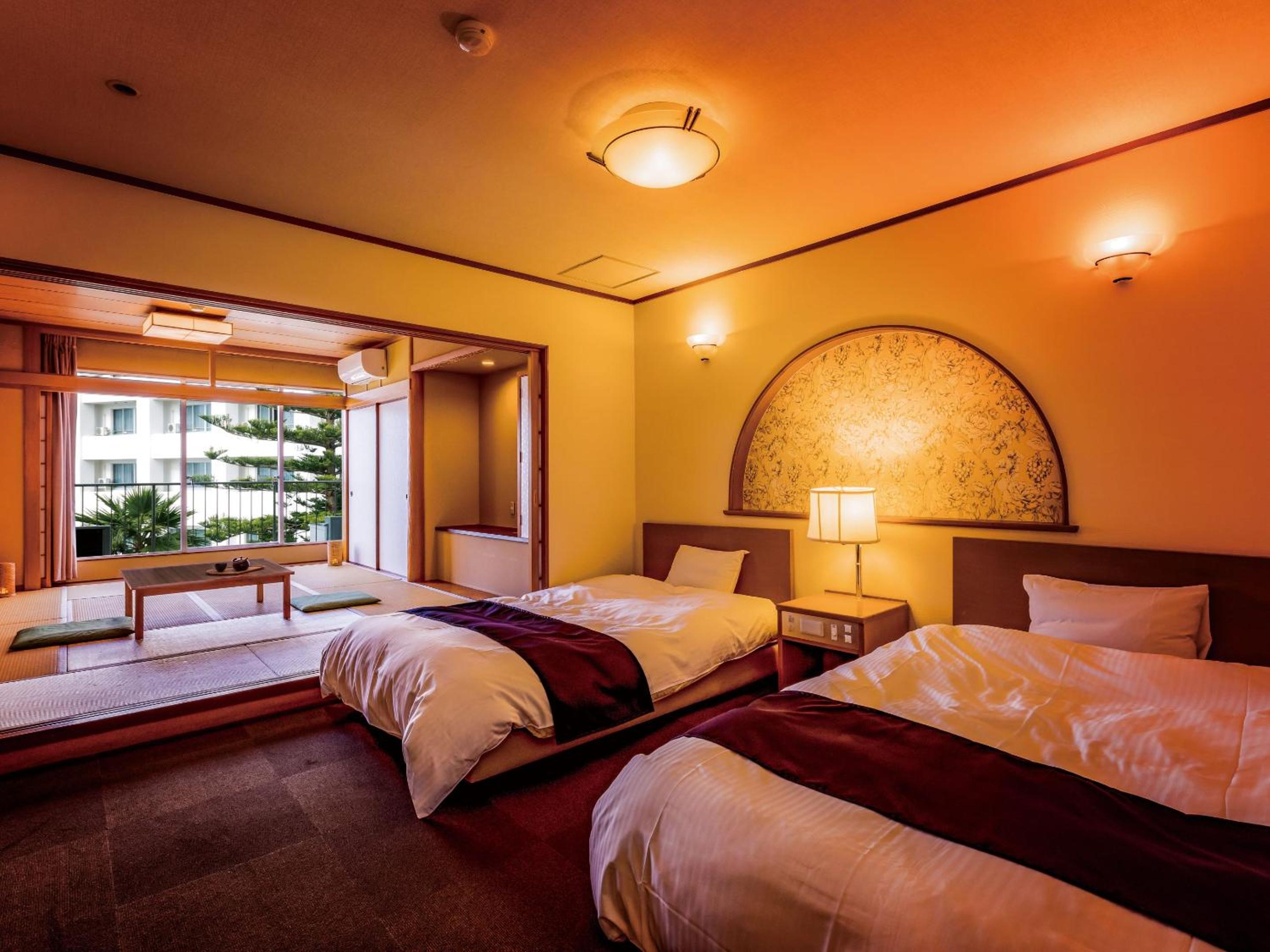 Superior Twin Room With Tatami Area With Bathroom With Bay View