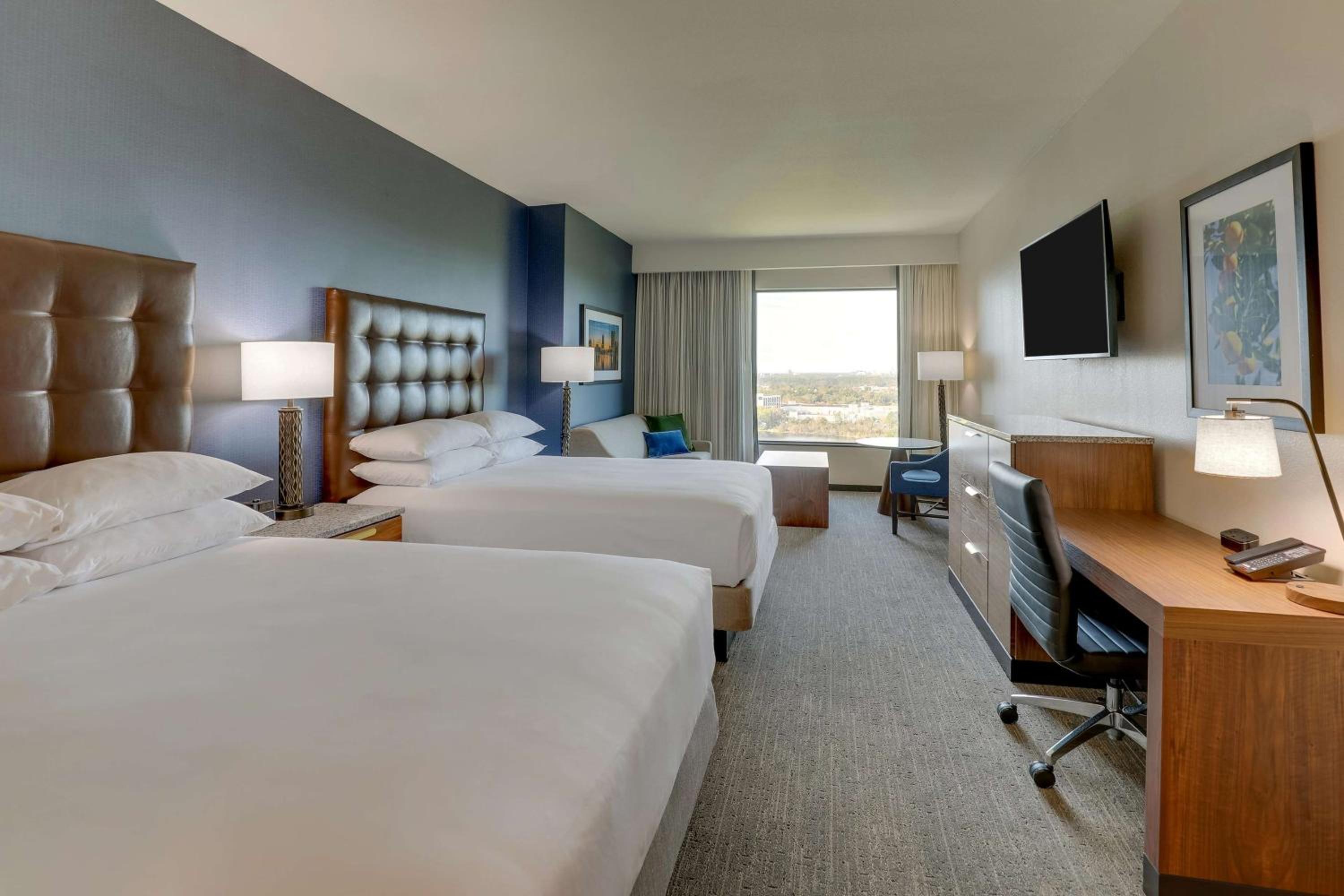 Deluxe Queen Room with Two Queen Beds and Sofa Bed - Hearing Accessible, Nightly views of area fireworks