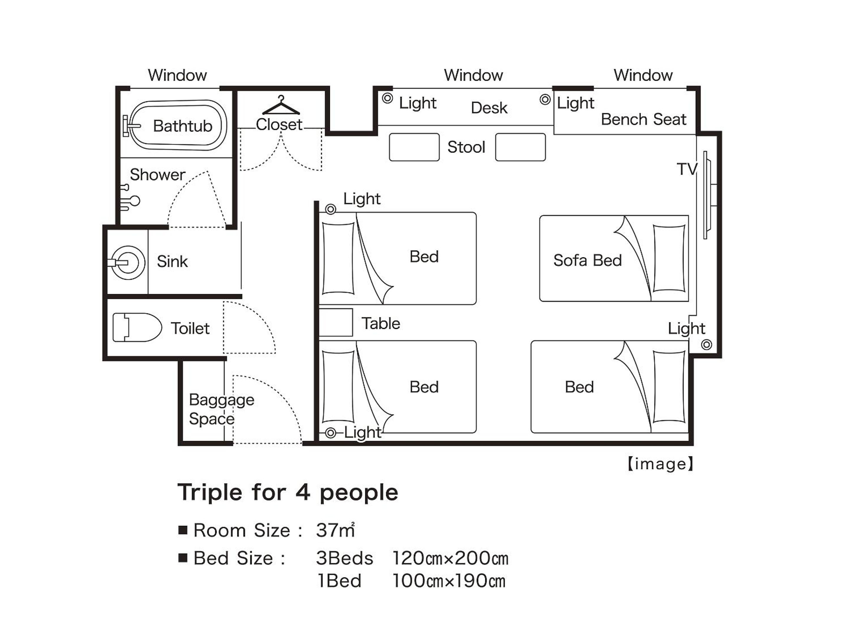 Triple Room (4 Adults) - Non-Smoking photo 2