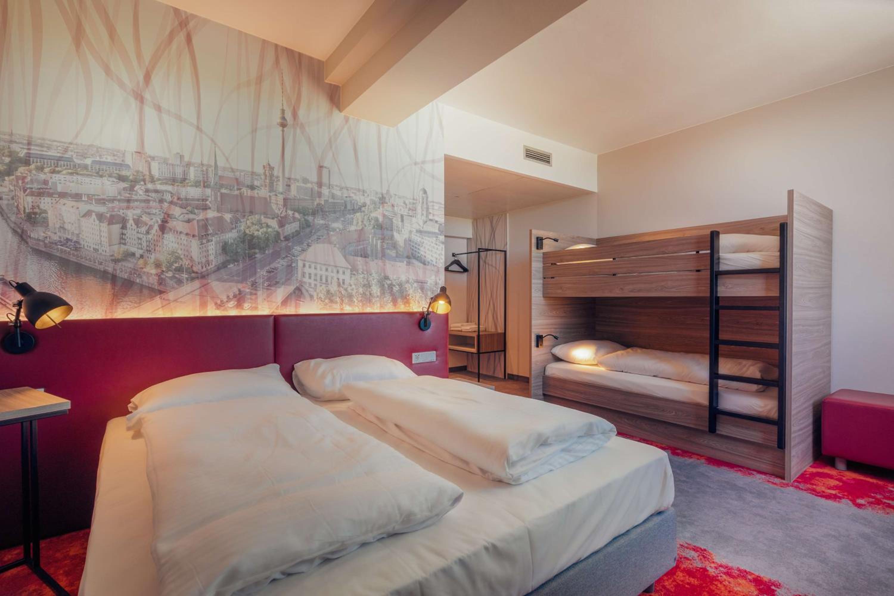 Room with One Double Bed and One Bunk Bed