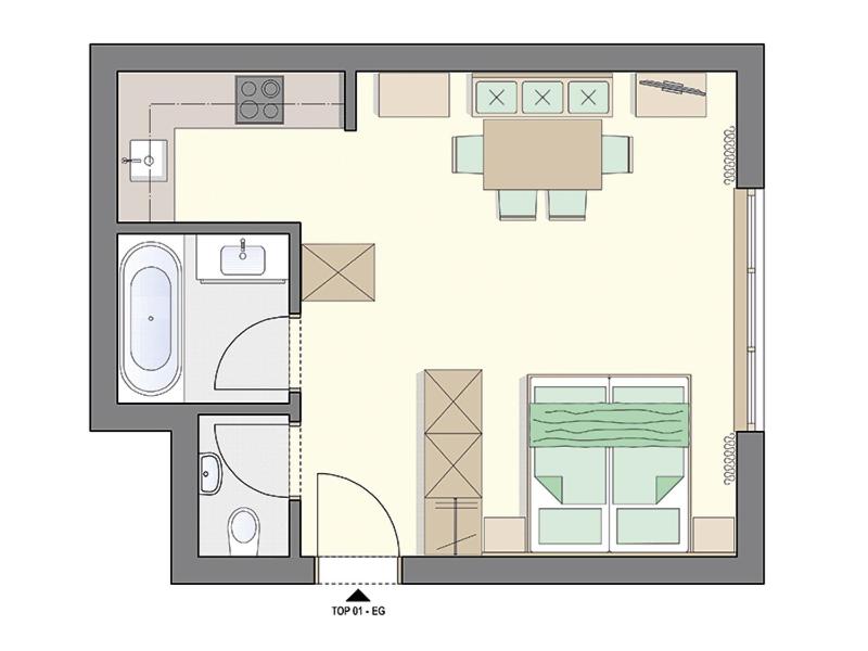 One-Bedroom Apartment photo 2
