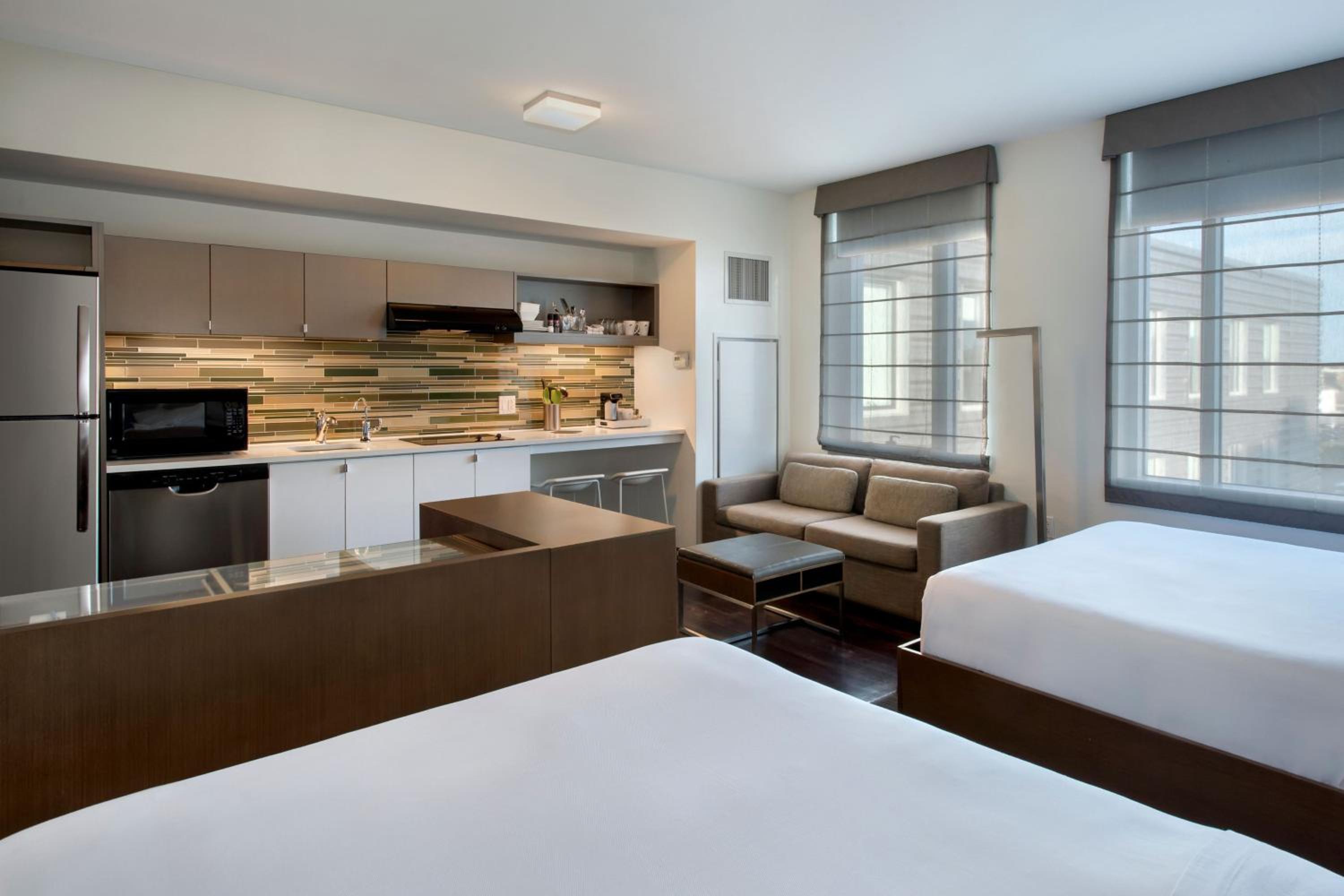 Queen Studio Suite with Roll-In Shower - Mobility and Hearing Accessible
