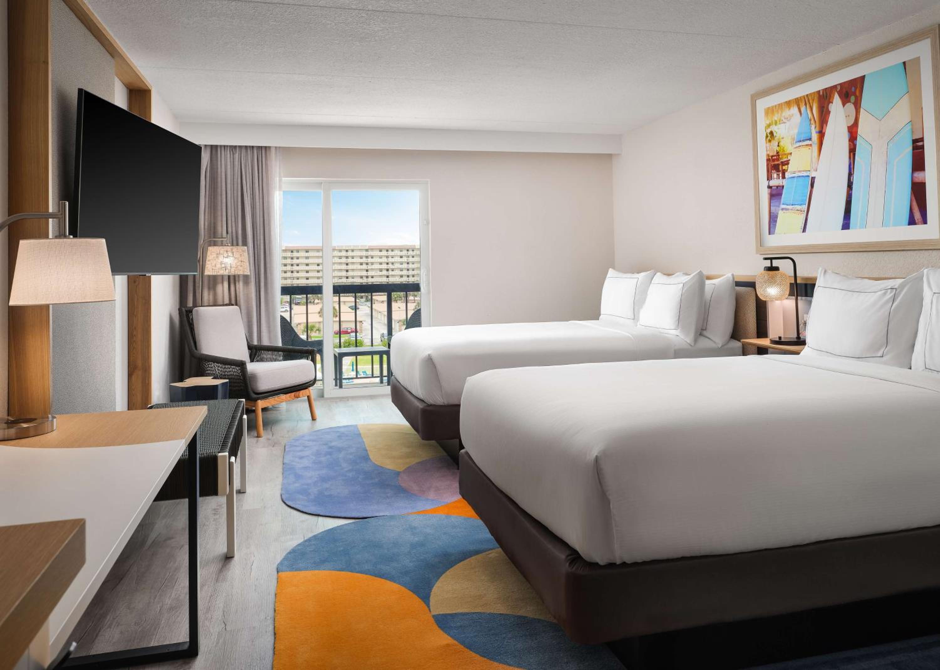 Premium Queen Room with Two Queen Beds and Partial Ocean View