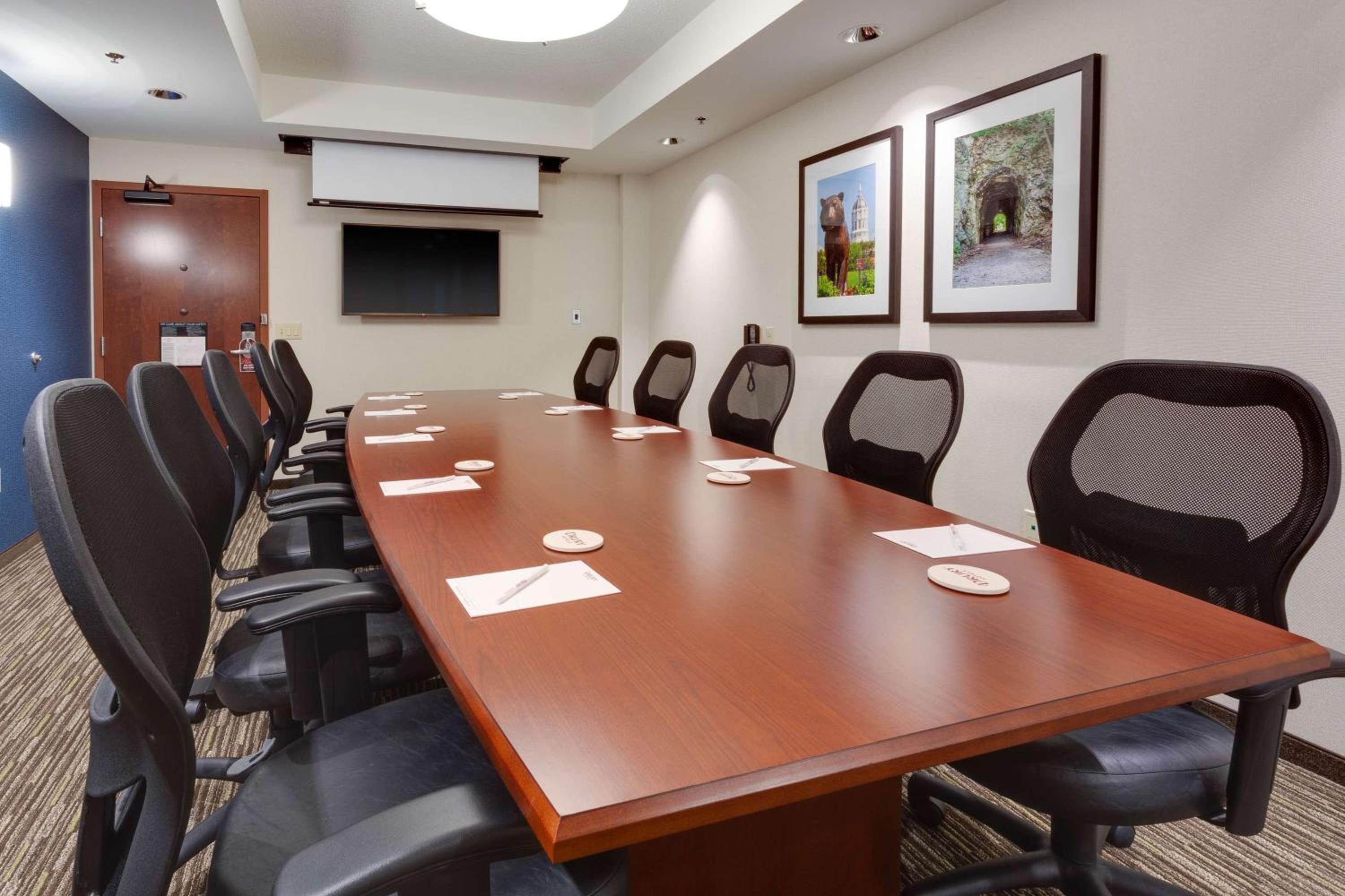 King Meeting Suite with Board Room Table, 2 Rooms -  Hearing Accessible, Roll-in Shower