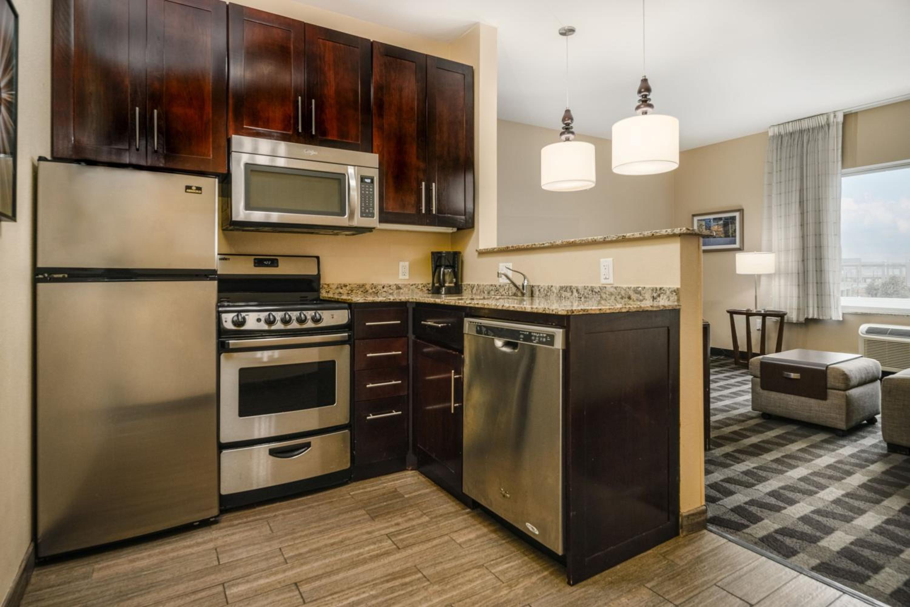 TownePlace Suites by Marriott Houston Galleria Area kitchen in Two-Bedroom Suite