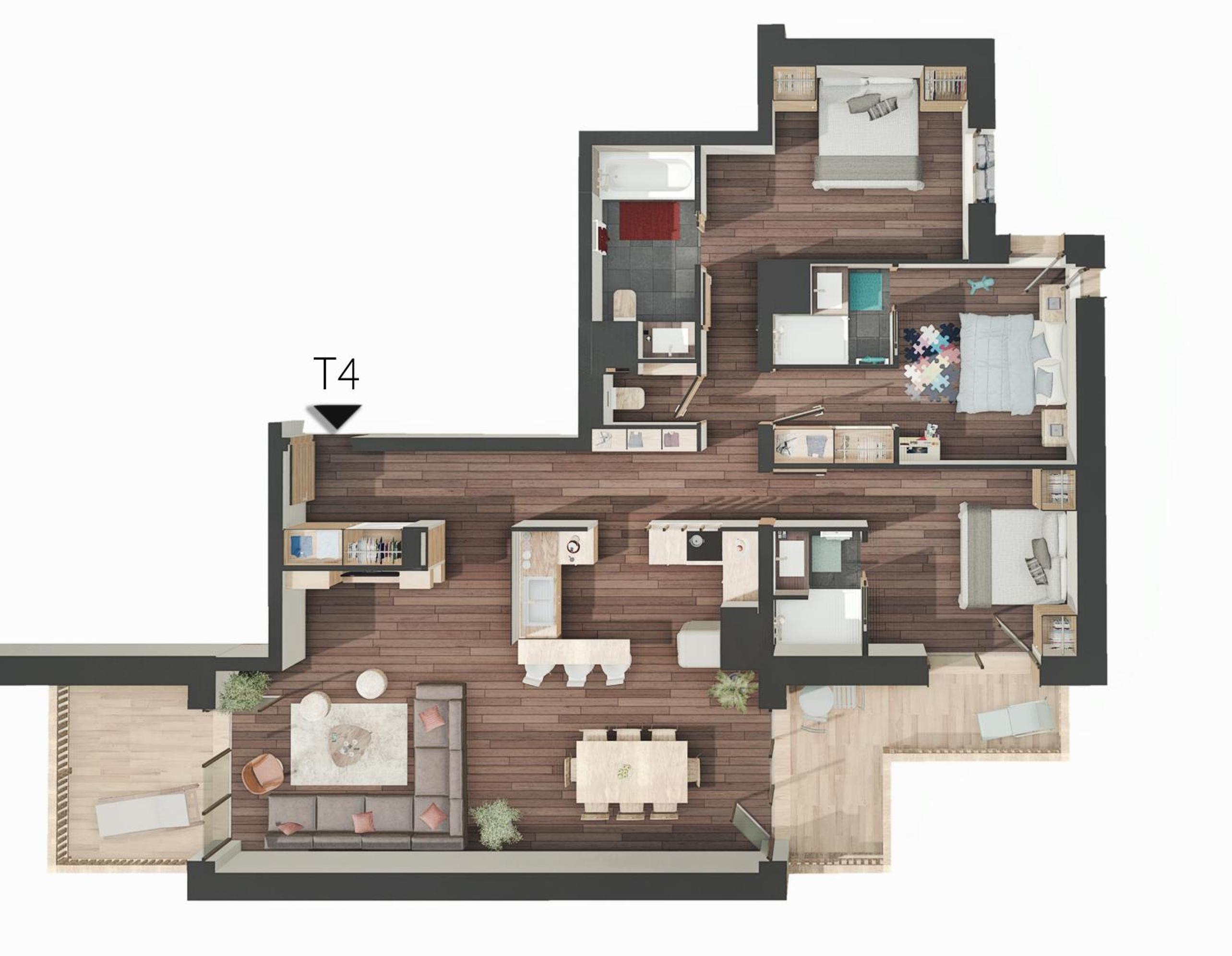 Appartement 3 Chambres - Snega