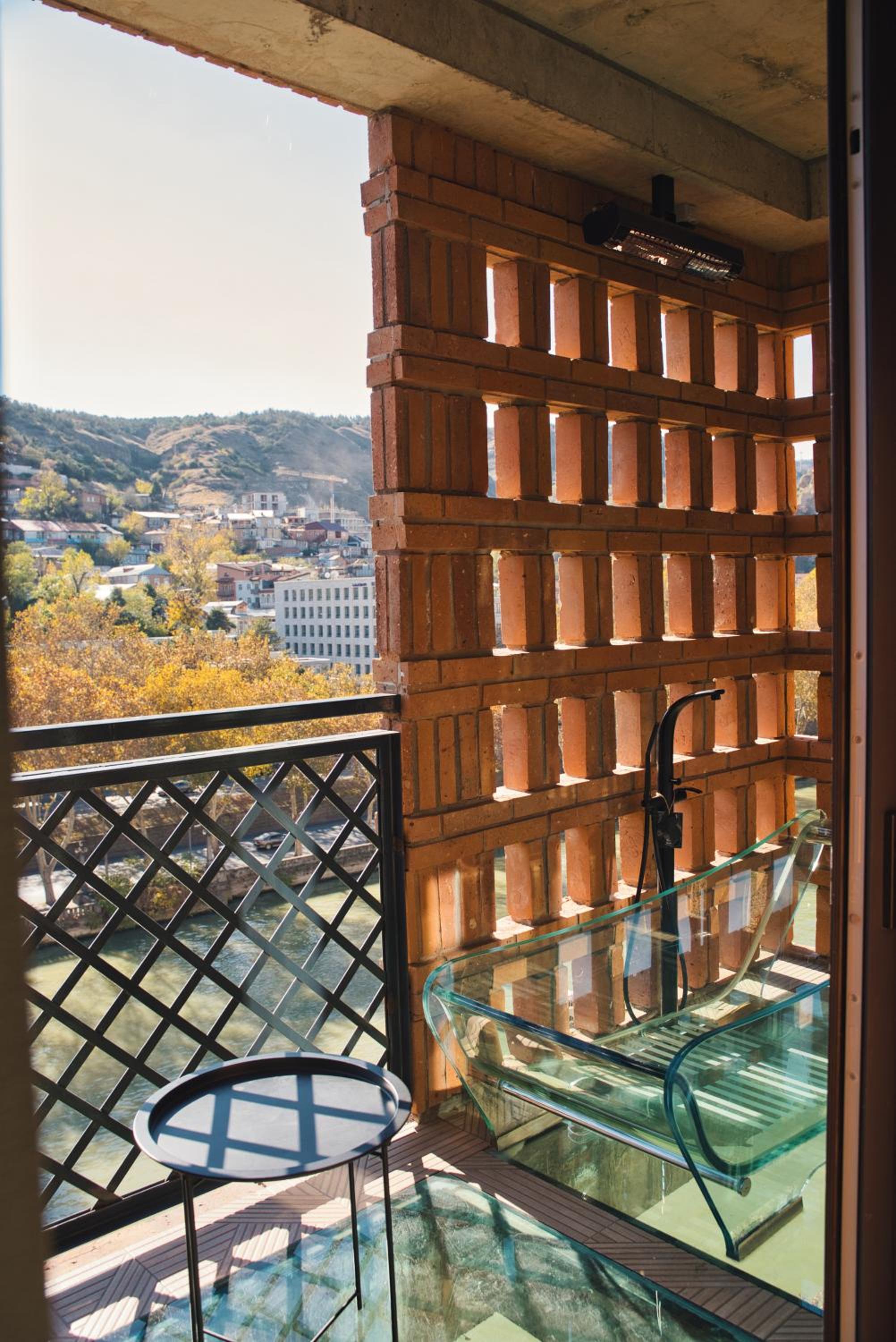 Glass Room with Bathtub