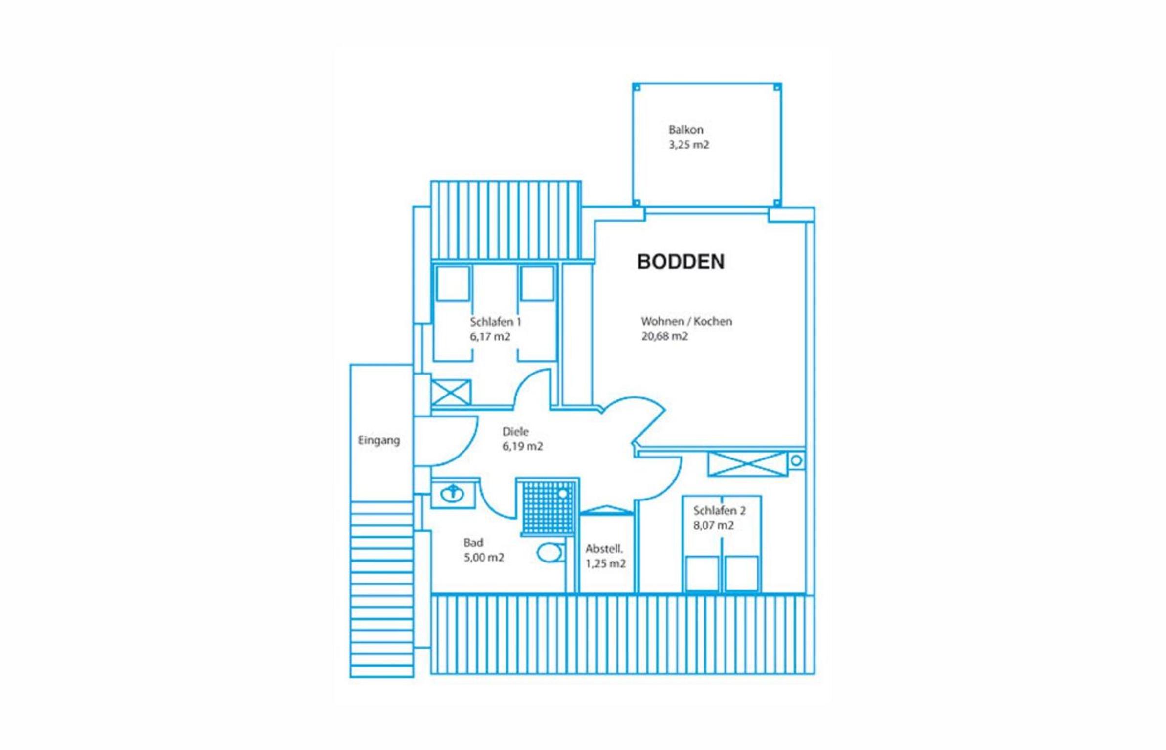 Two-Bedroom Apartment with Shower  photo 3