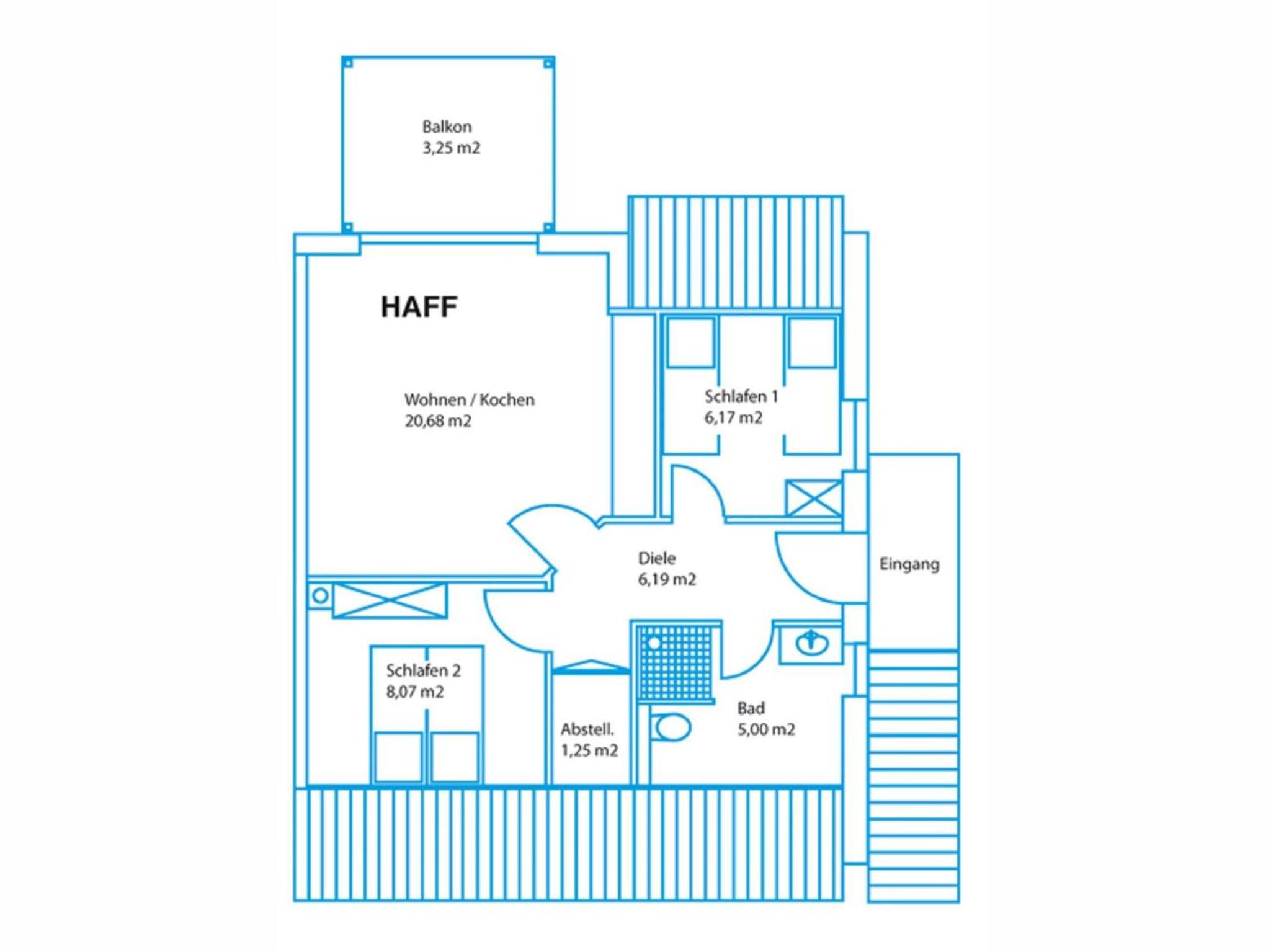 Two-Bedroom Apartment with Balcony photo 2