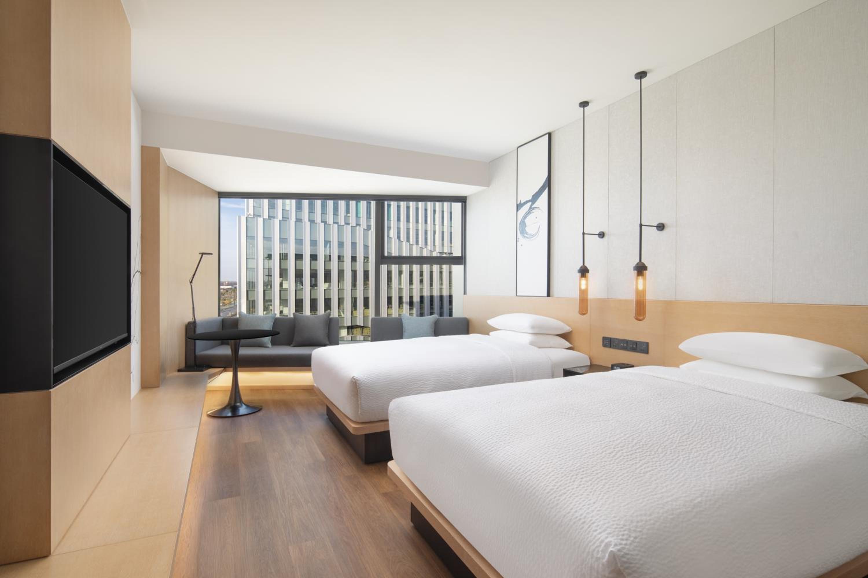Deluxe Double Room with Two Double Beds and City View