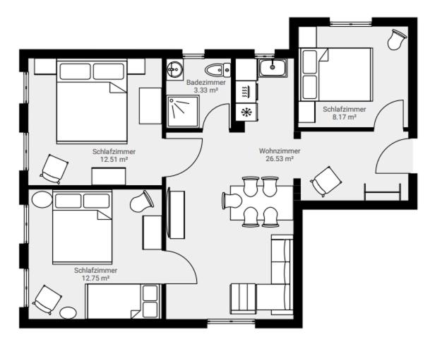 Three-Bedroom Apartment photo 2