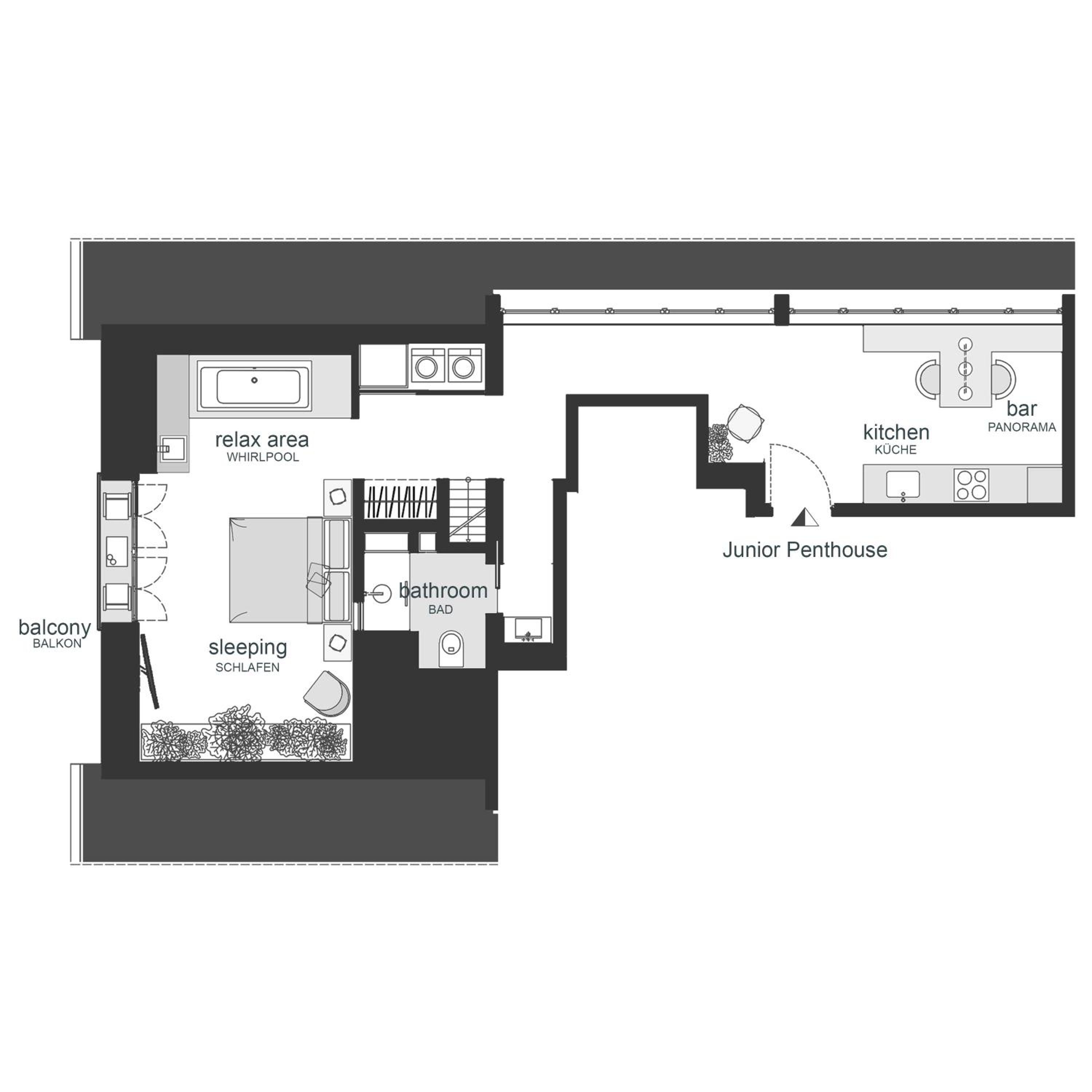 Junior Penthouse with Panoramic View, Whirlpool and french Balcony photo 2