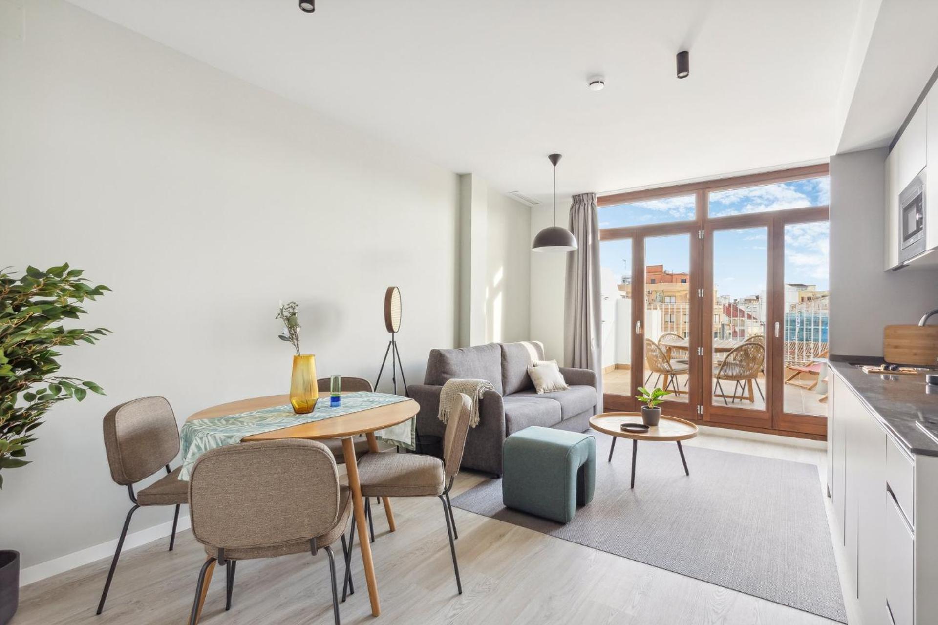Apartamento de una habitación con terraza en la azotea
