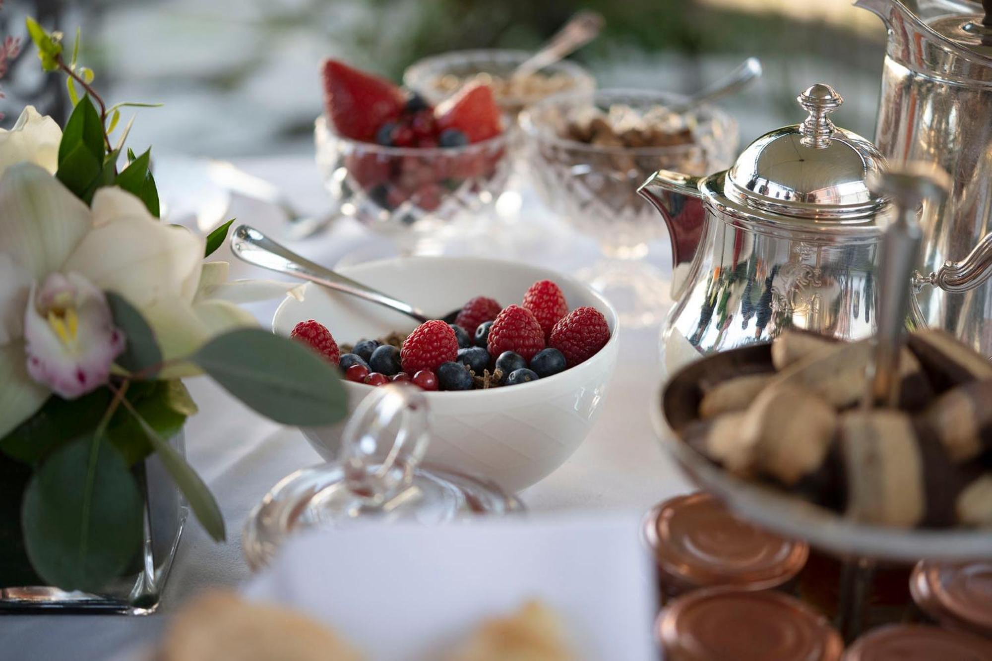 table set up for a brunch or tea party