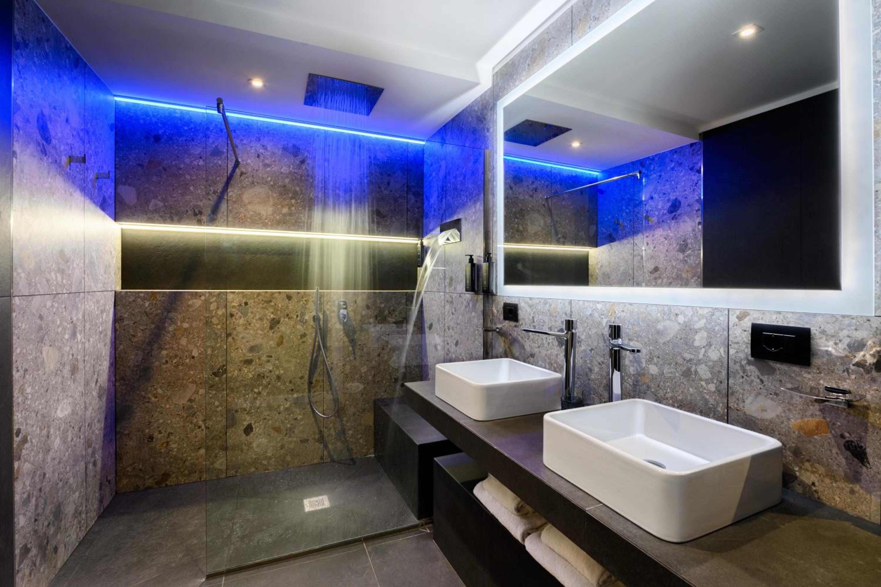 Relax in style with modern bath amenities.