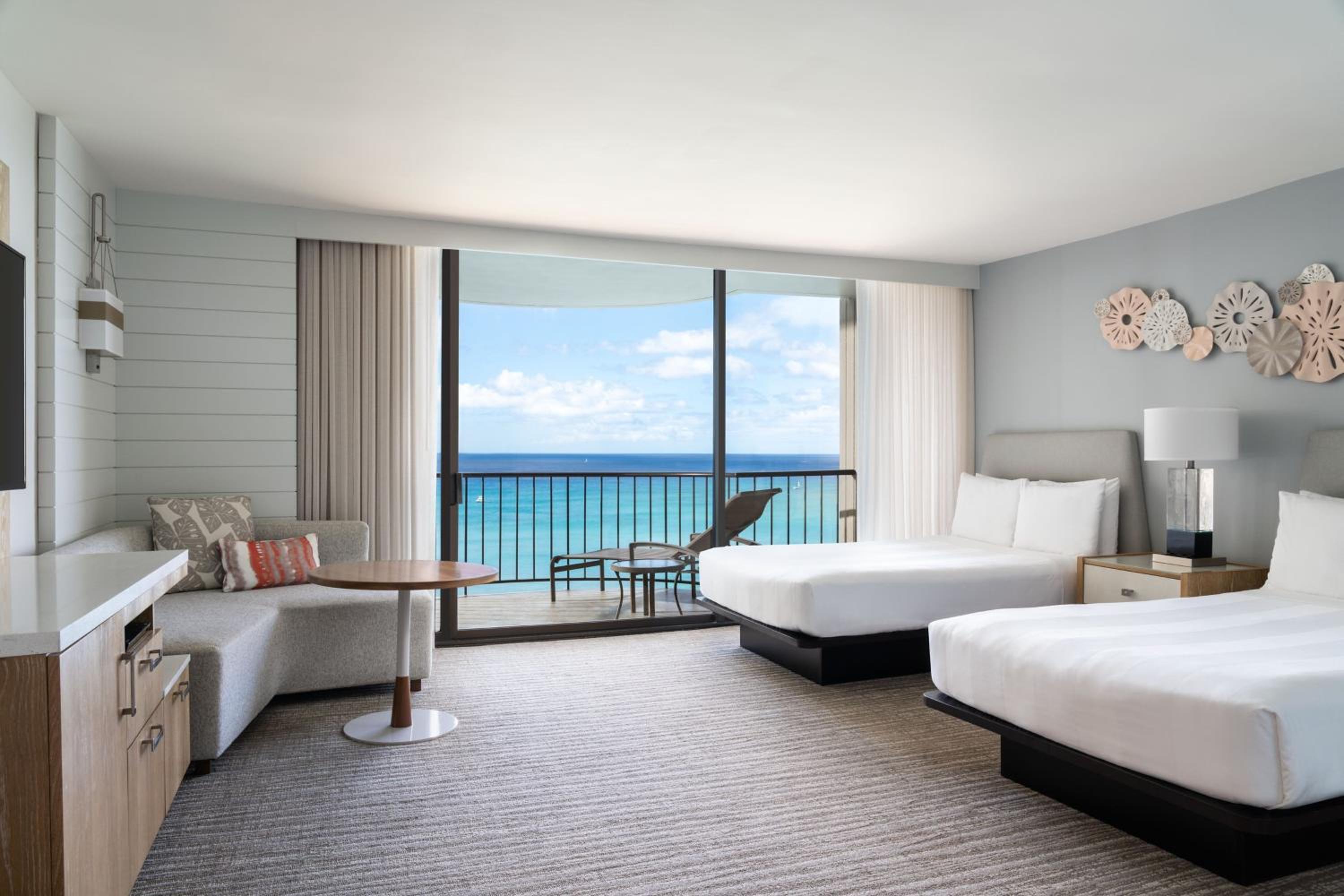 Ocean Front View, Guest room, 2 Double, Kealohilani Twr
