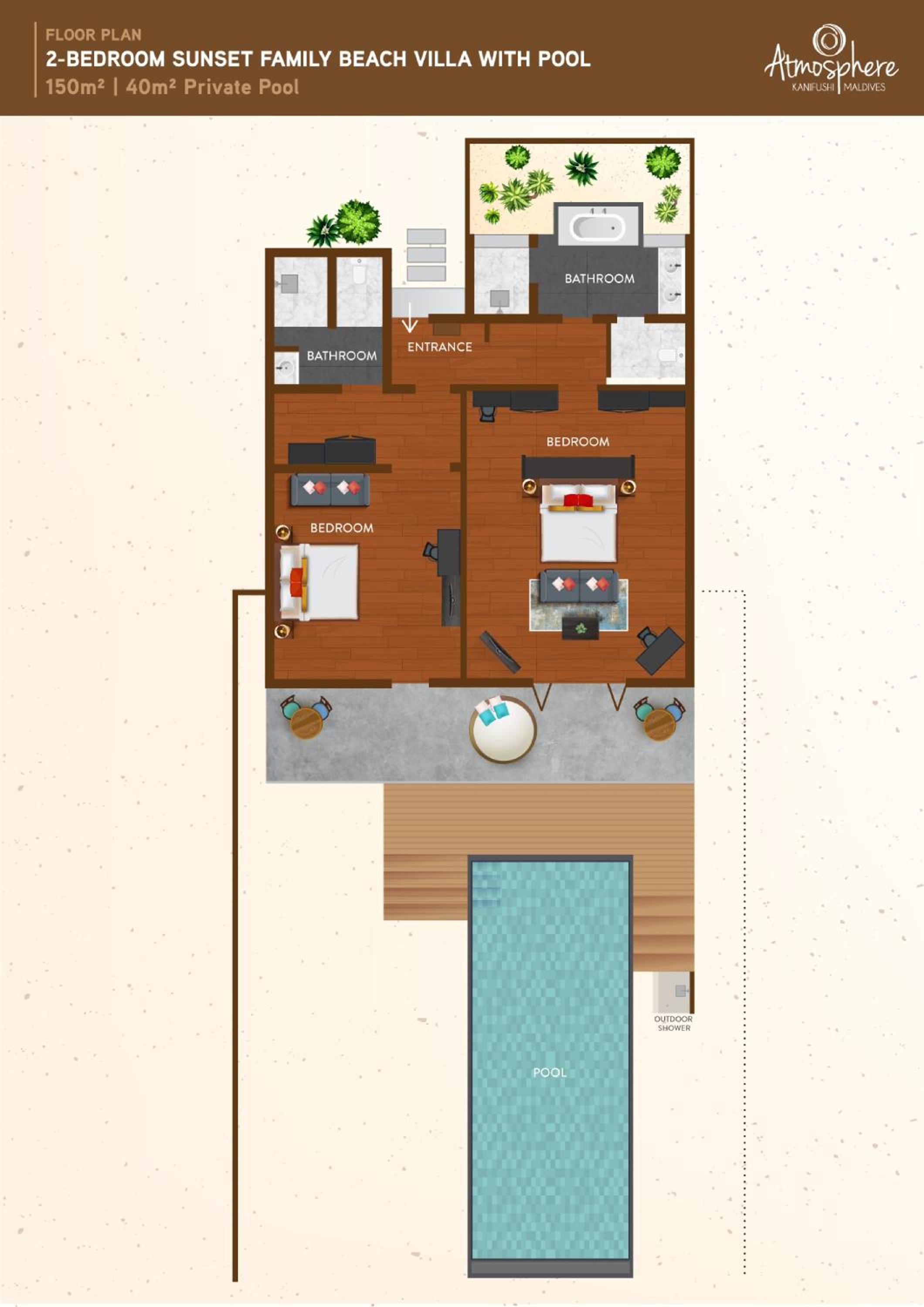 Two-Bedroom Sunset Family Beach Villa With Pool - Photo 5