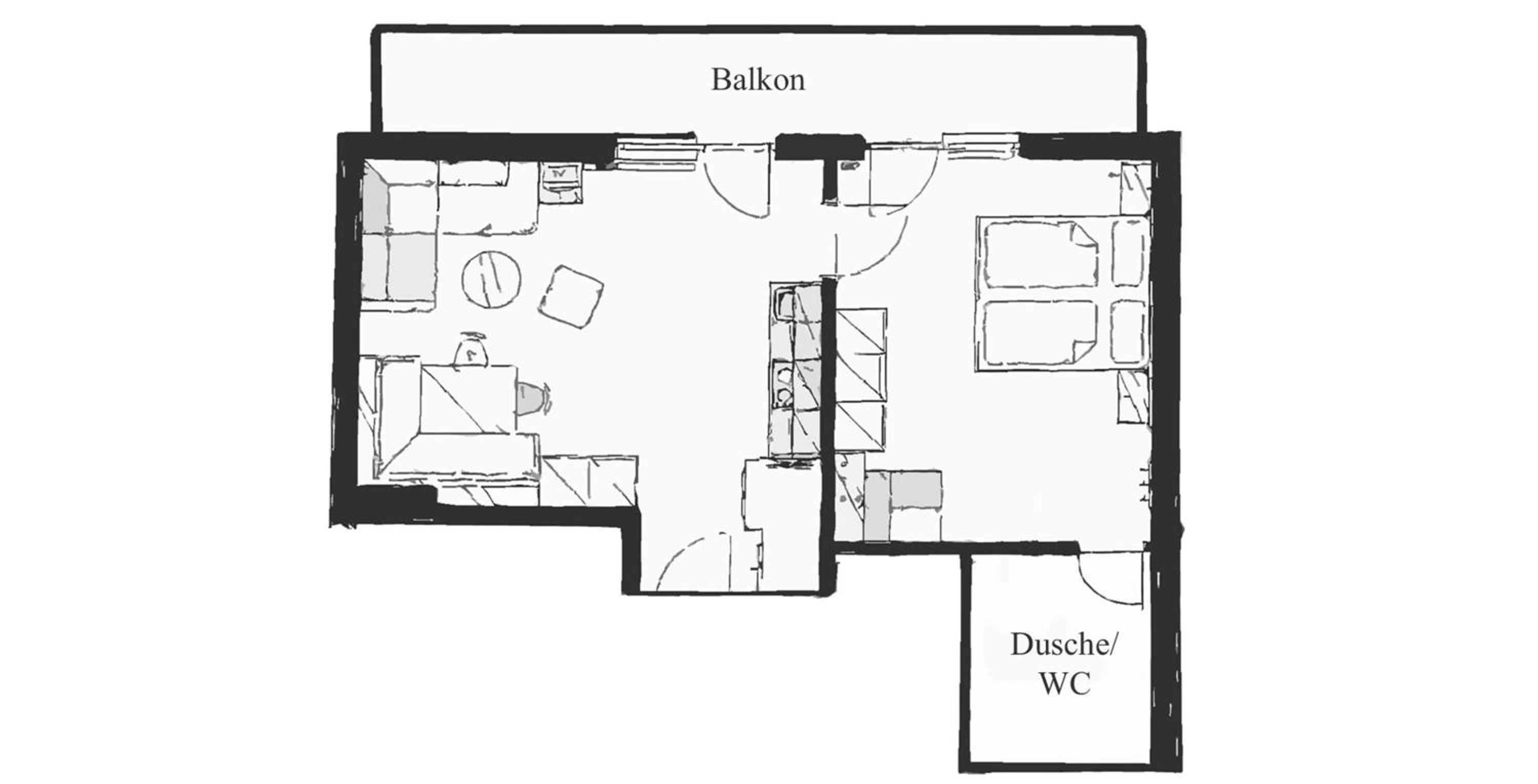 One-Bedroom Apartment with Balcony photo 2