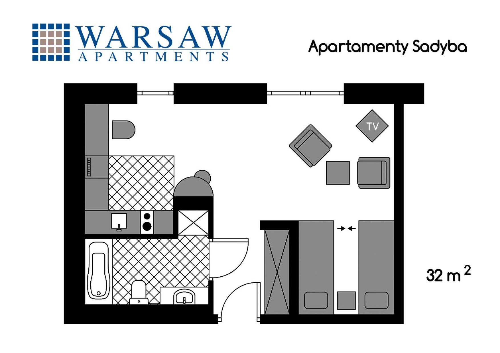 Apartment with Twin Beds - Photo 16