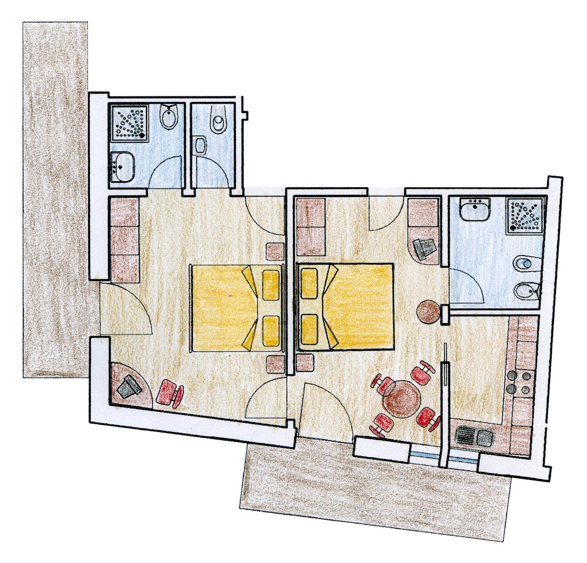 Two-Bedroom Deluxe Apartment with Garden View photo 3
