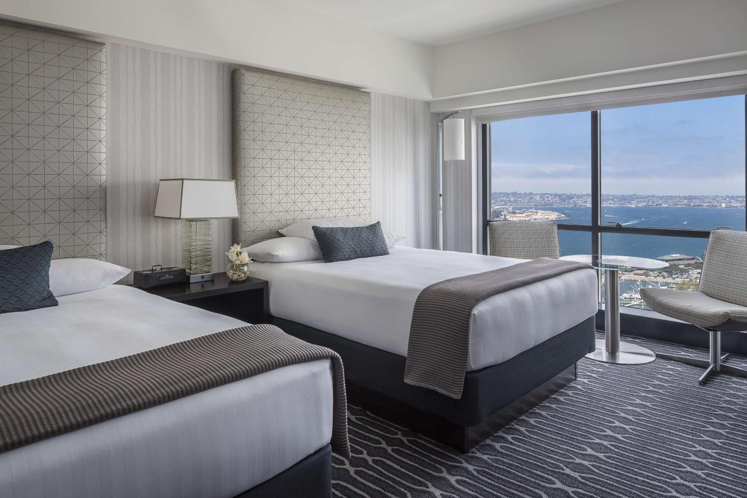 Double Room with Two Double Beds and Bay View