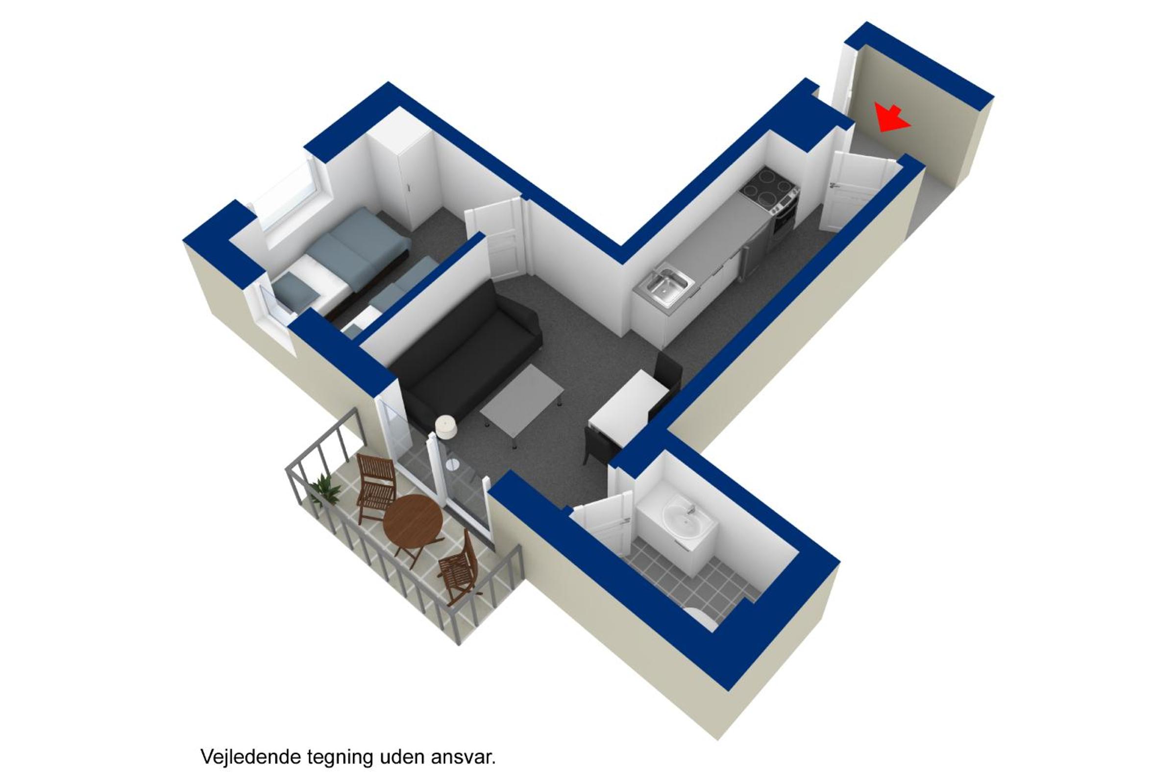 One-Bedroom Apartment with Balcony