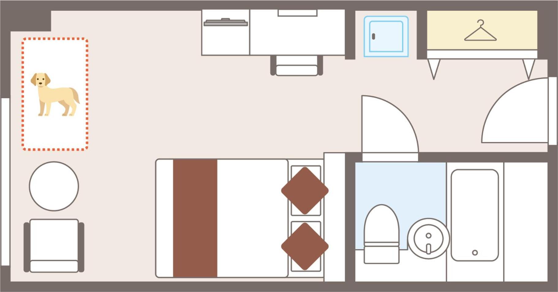 Dog Friendly room with a small double bed and private bathroom photo 2