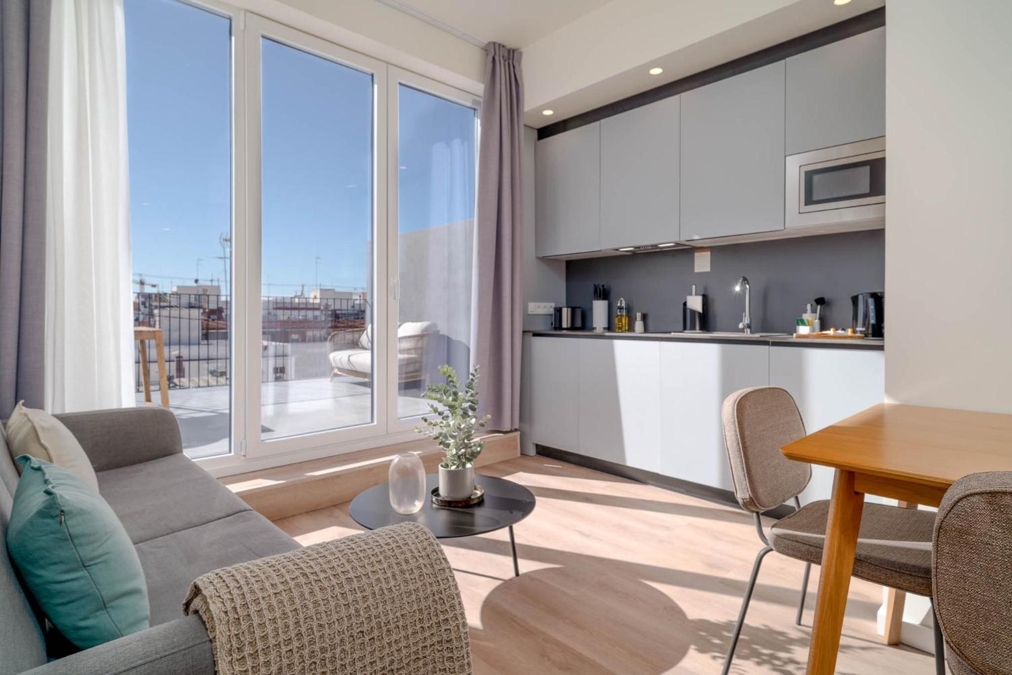 Apartamento de una habitación con terraza