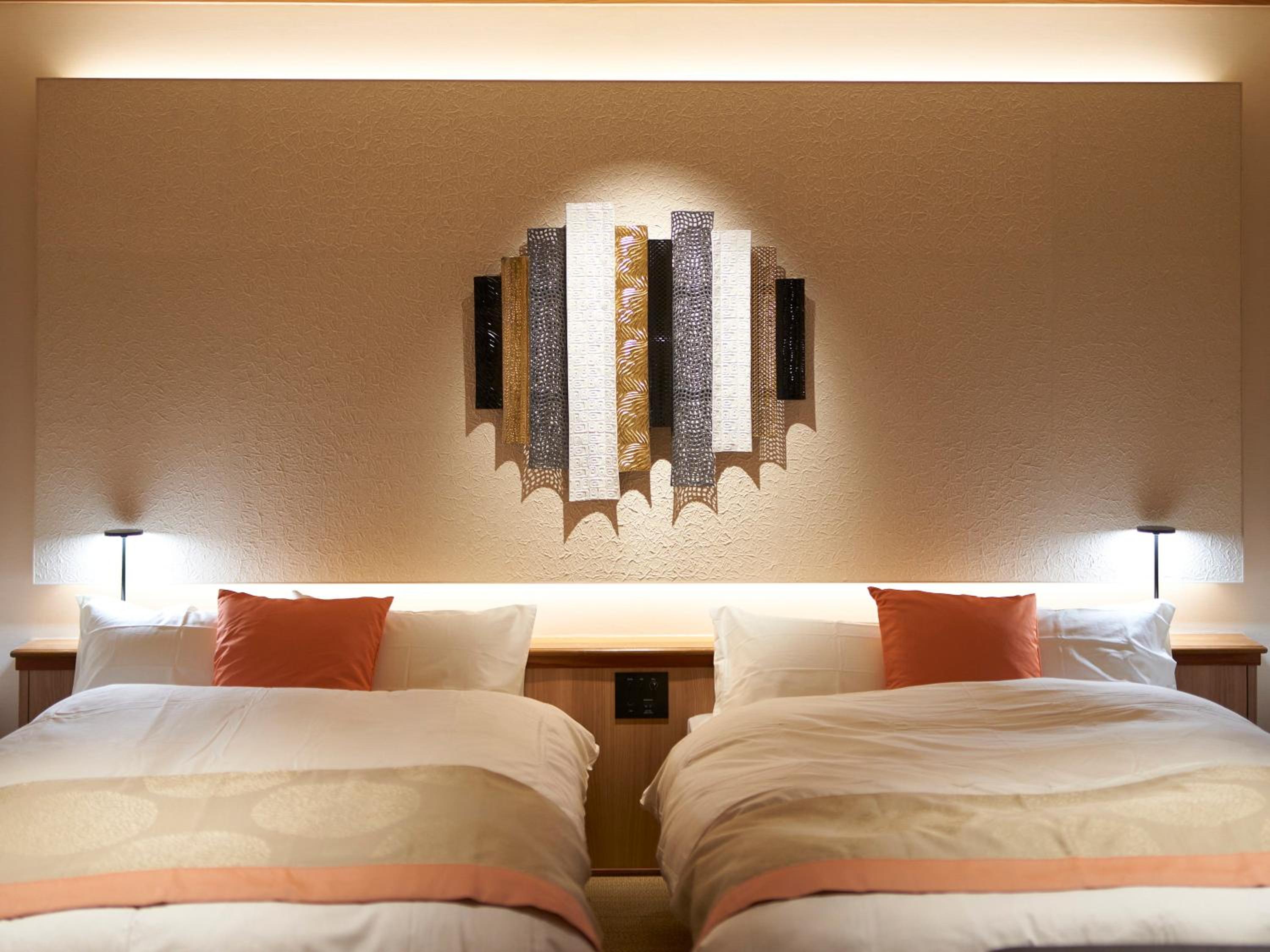 Stylish Twin Room with Open-Air Bath photo 1