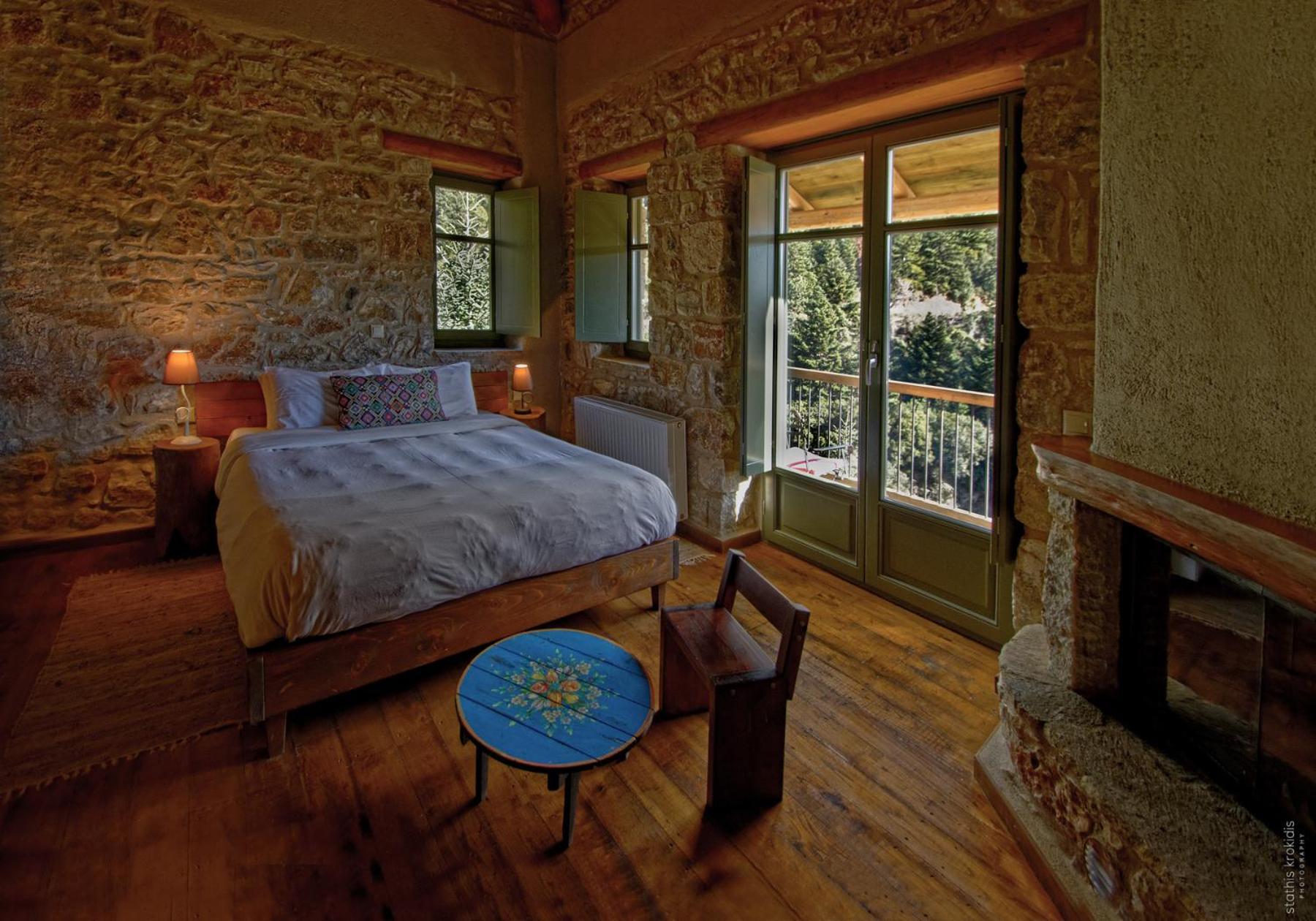 Deluxe Double Room with Balcony and Fireplace