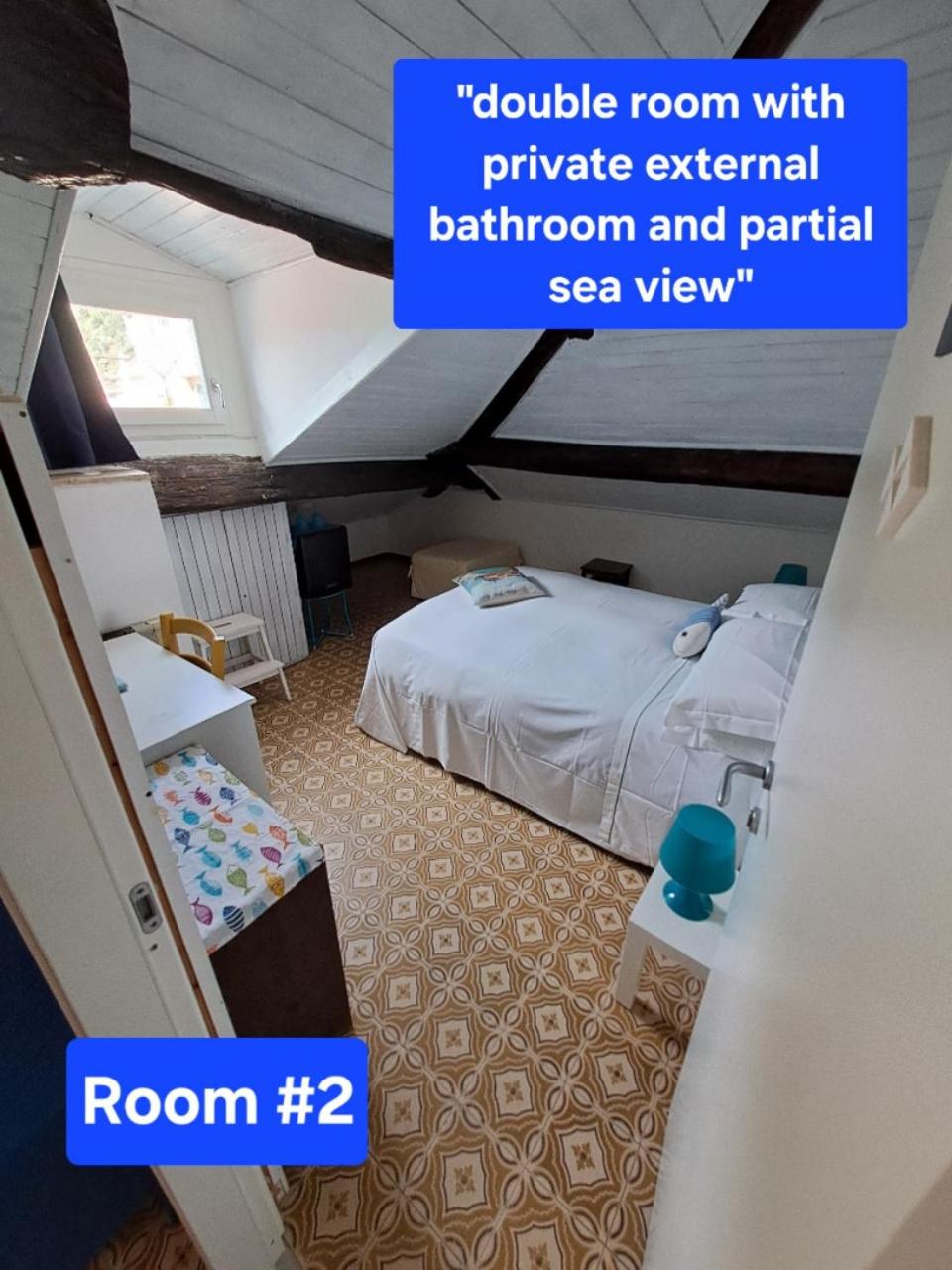 Double Room with Private External Bathroom and Partial Sea View