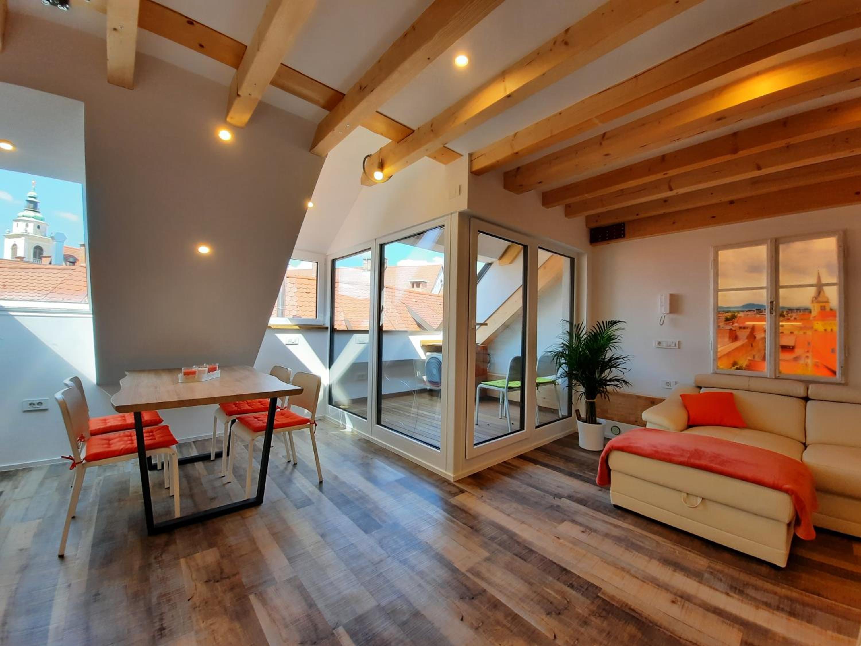 Penthouse Apartment with Shared Patio